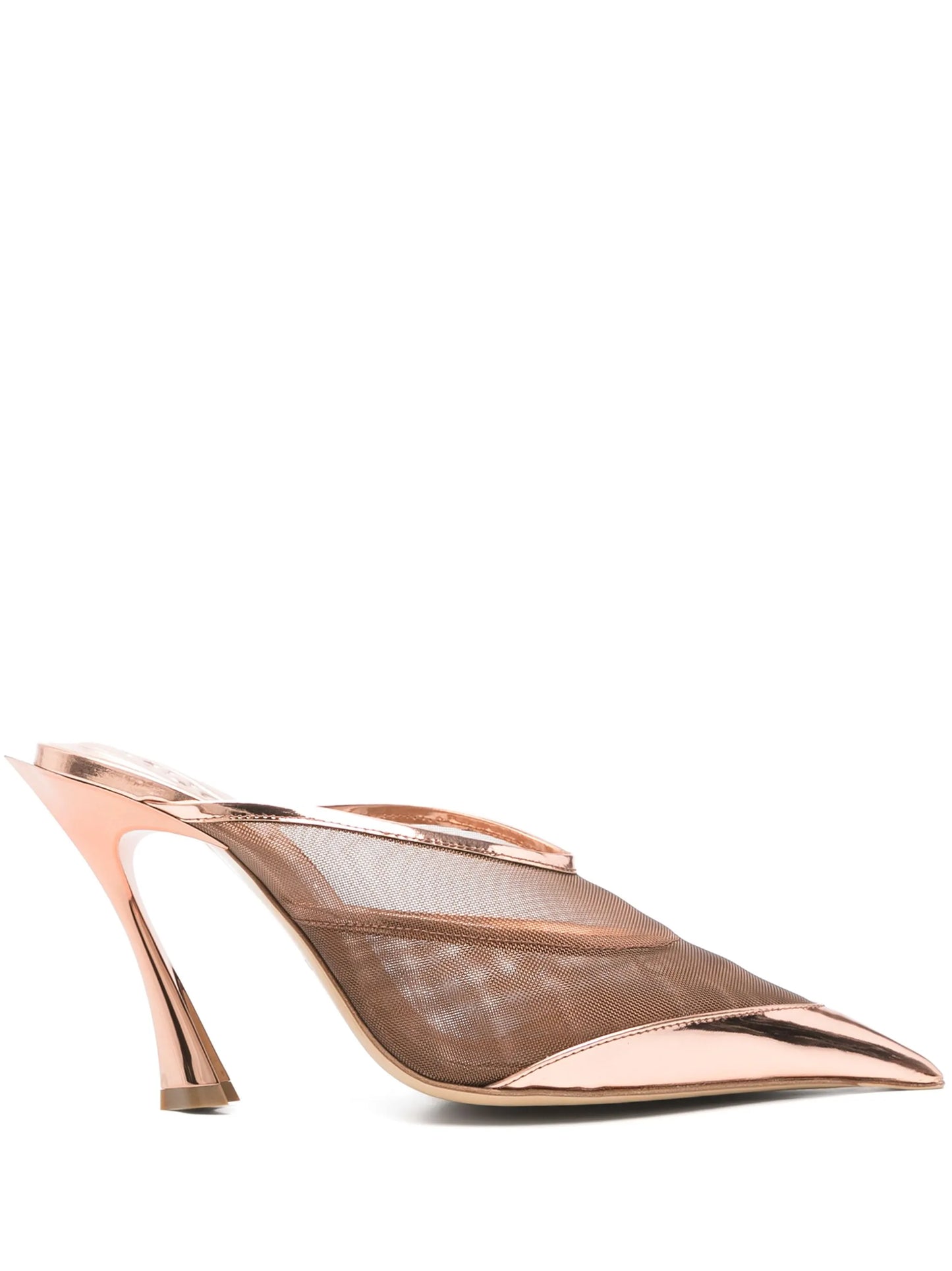 MUGLER WOMEN 95mm Fang Mules Light Pink - MAISONDEFASHION.COM