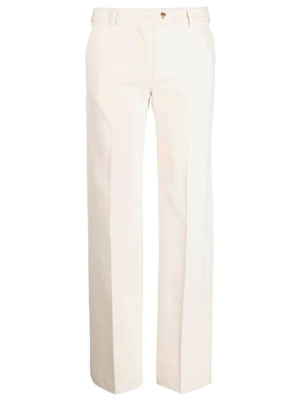 PALM ANGELS WOMEN Bull Straight Leg Denim Pants White/Fluo