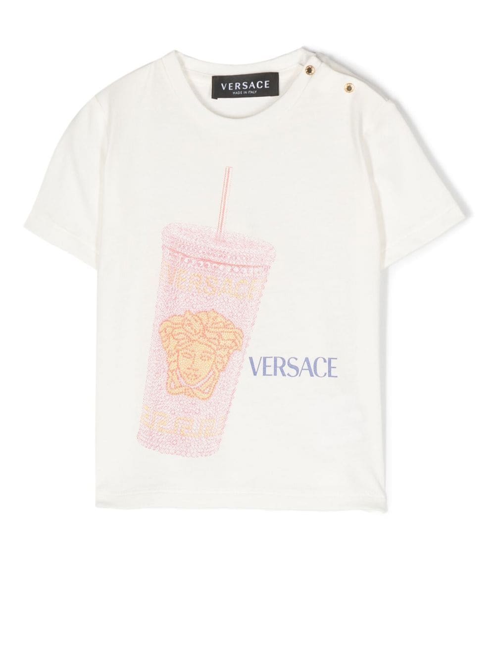 VERSACE BABY Medusa Cup T-shirt White/Multicolour - MAISONDEFASHION.COM