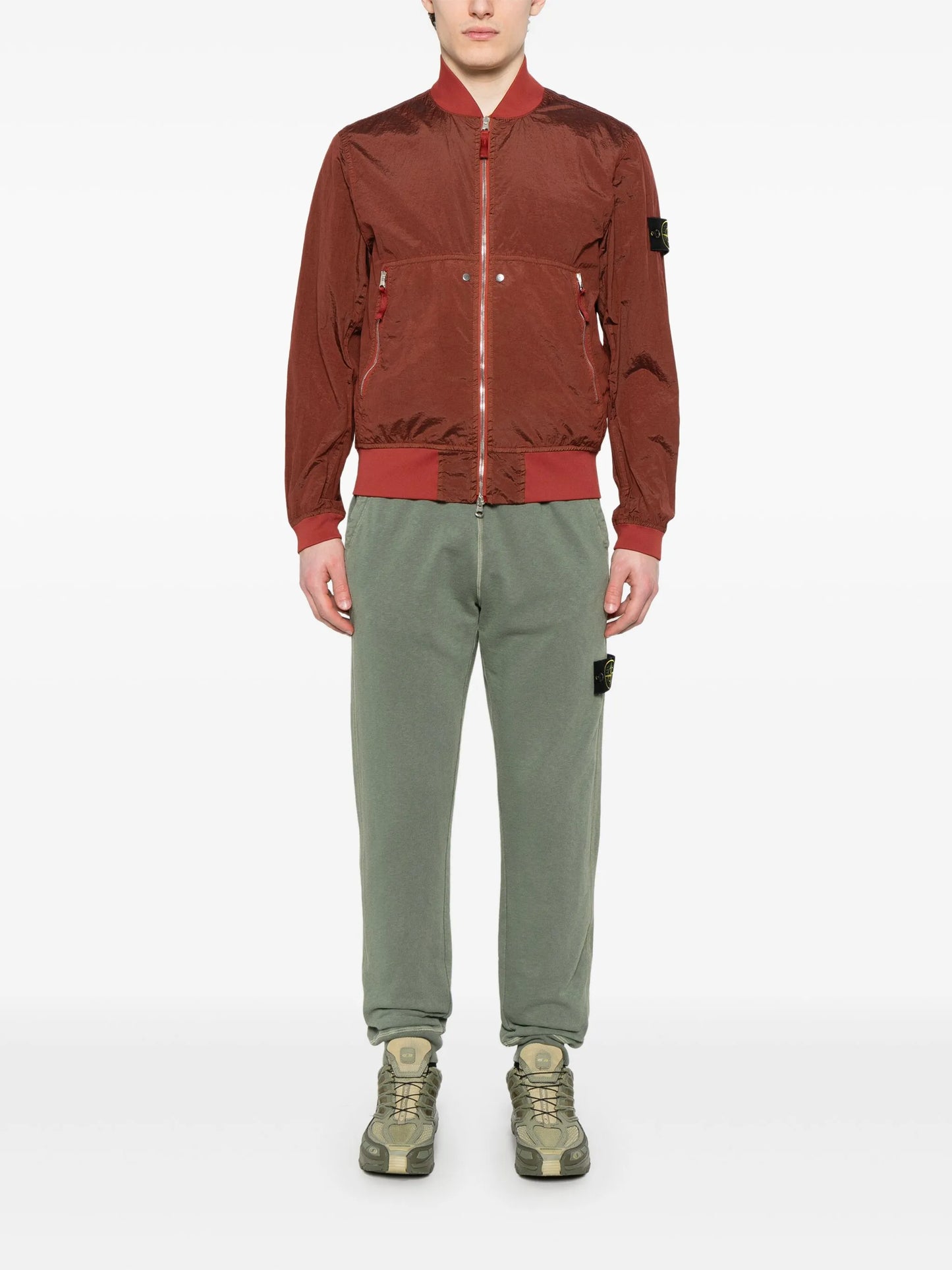 STONE ISLAND Compass-badge Bomber Jacket Copper - MAISONDEFASHION.COM