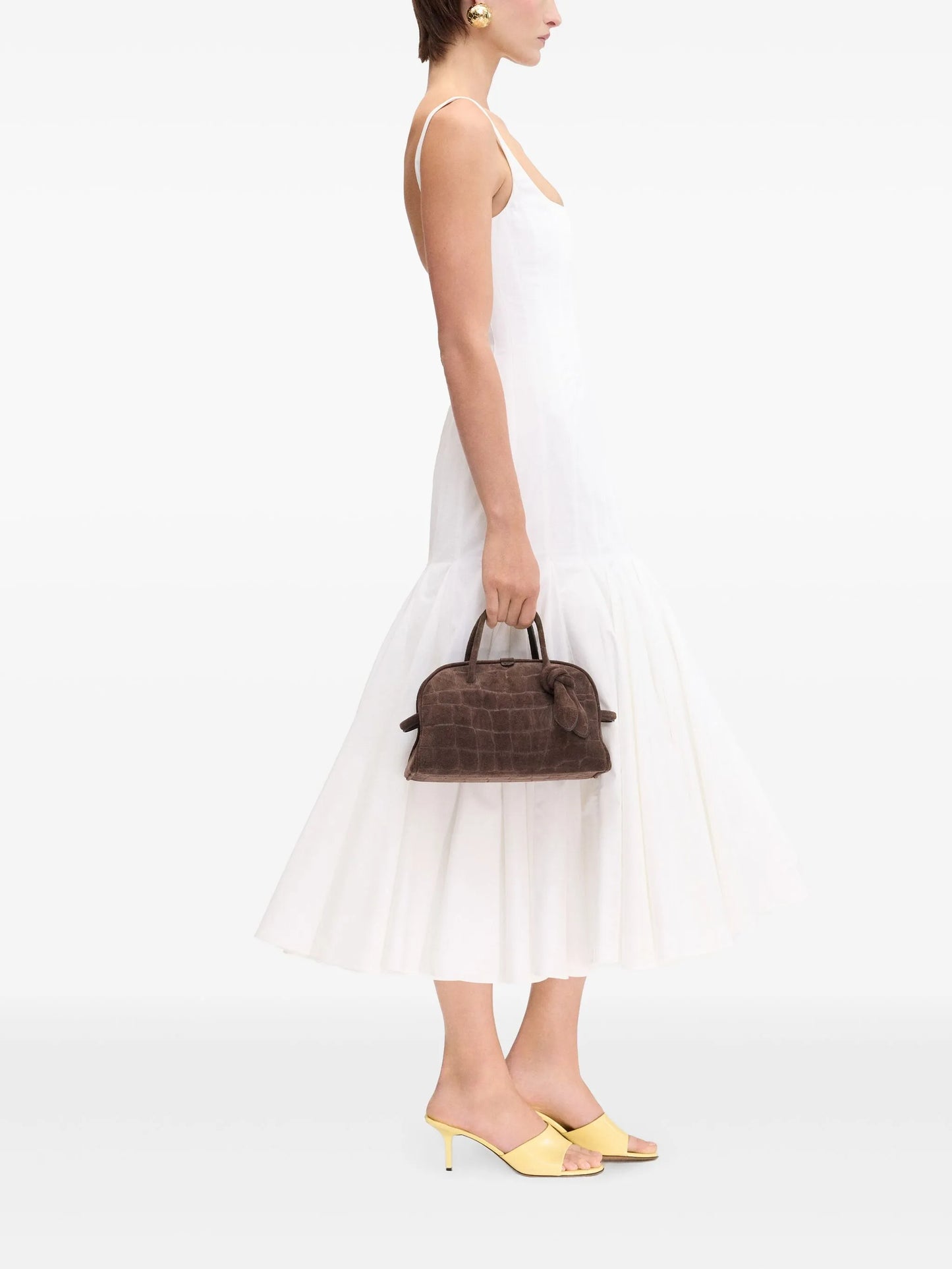 【関税＆送料込み】Jacquemus 'La Robe Agave' White Sleevele JACQUEMUS WOMEN La Robe Agave Midi Dress White