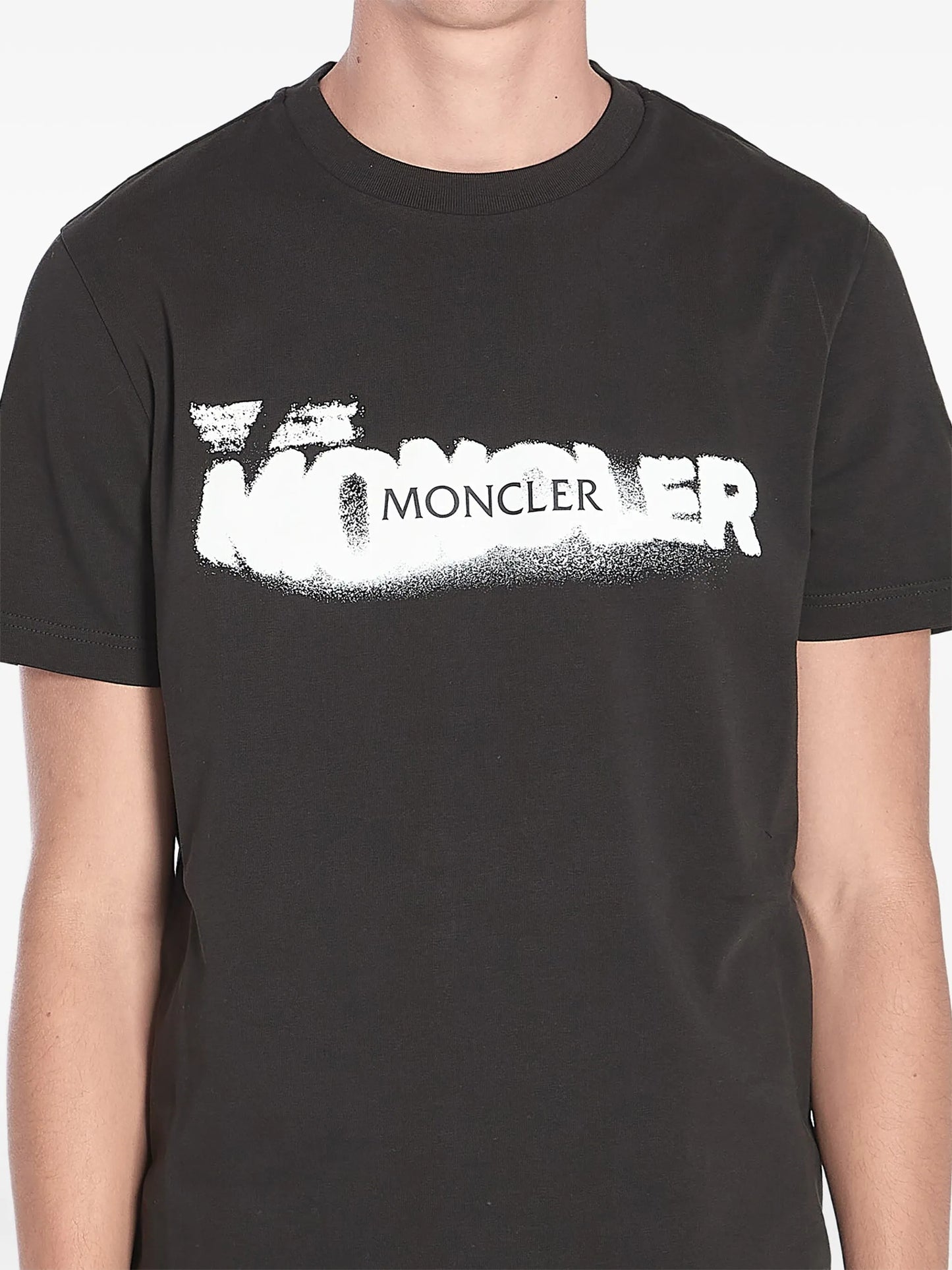 MONCLER Spray-print Cotton T-shirt Black – MAISONDEFASHION.COM MONCLER Spray-print Cotton T-shirt Black – MAISONDEFASHION.COM