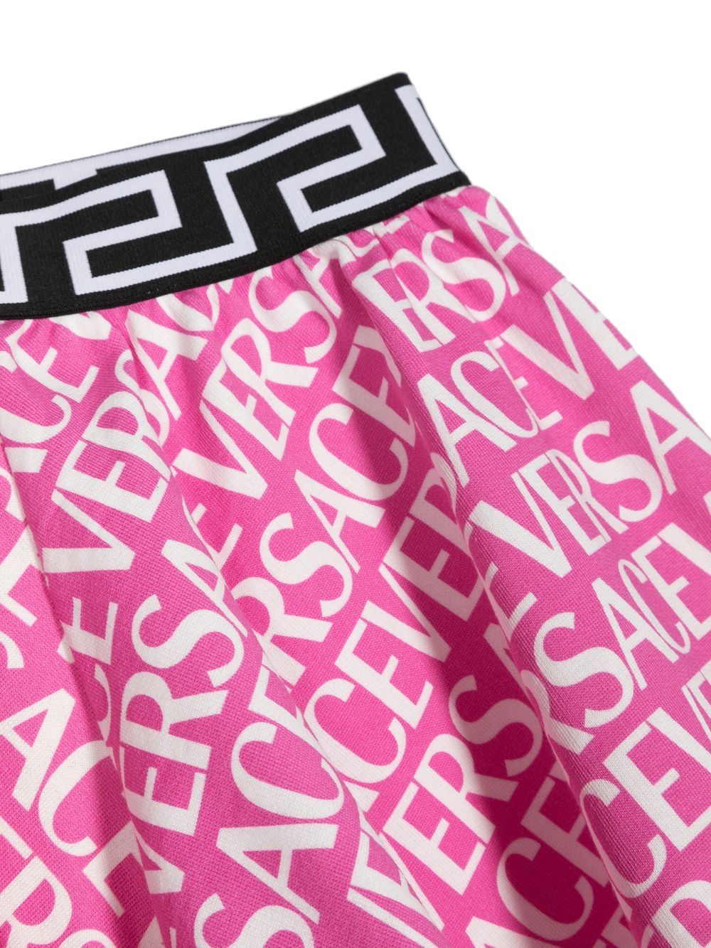 VERSACE KIDS Logo-print Shorts Pink/White - MAISONDEFASHION.COM