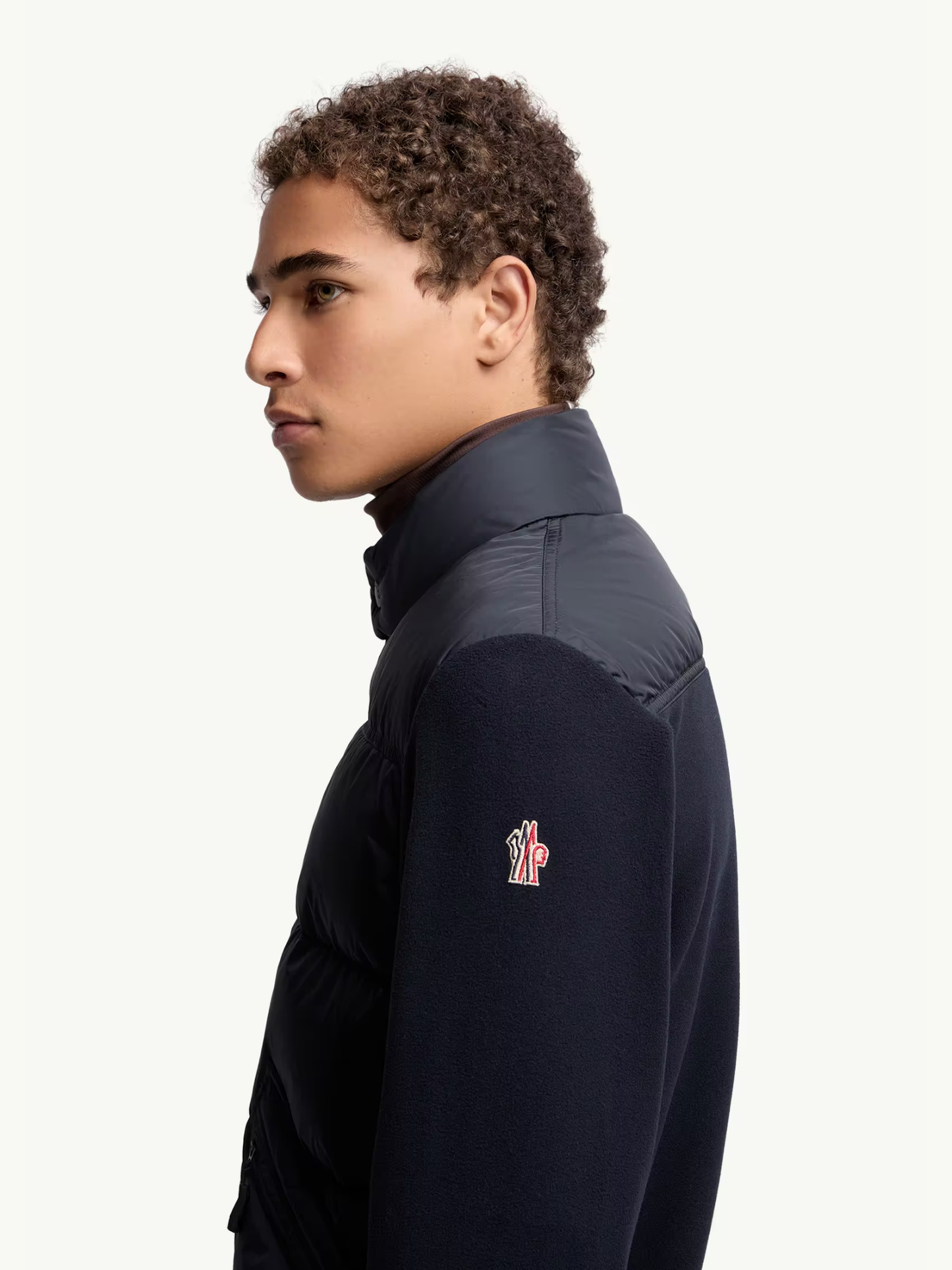 MONCLER GRENOBLE Padded Zip-Up Cardigan Navy Blue MONCLER GRENOBLE Padded Zip-Up Cardigan Navy Blue