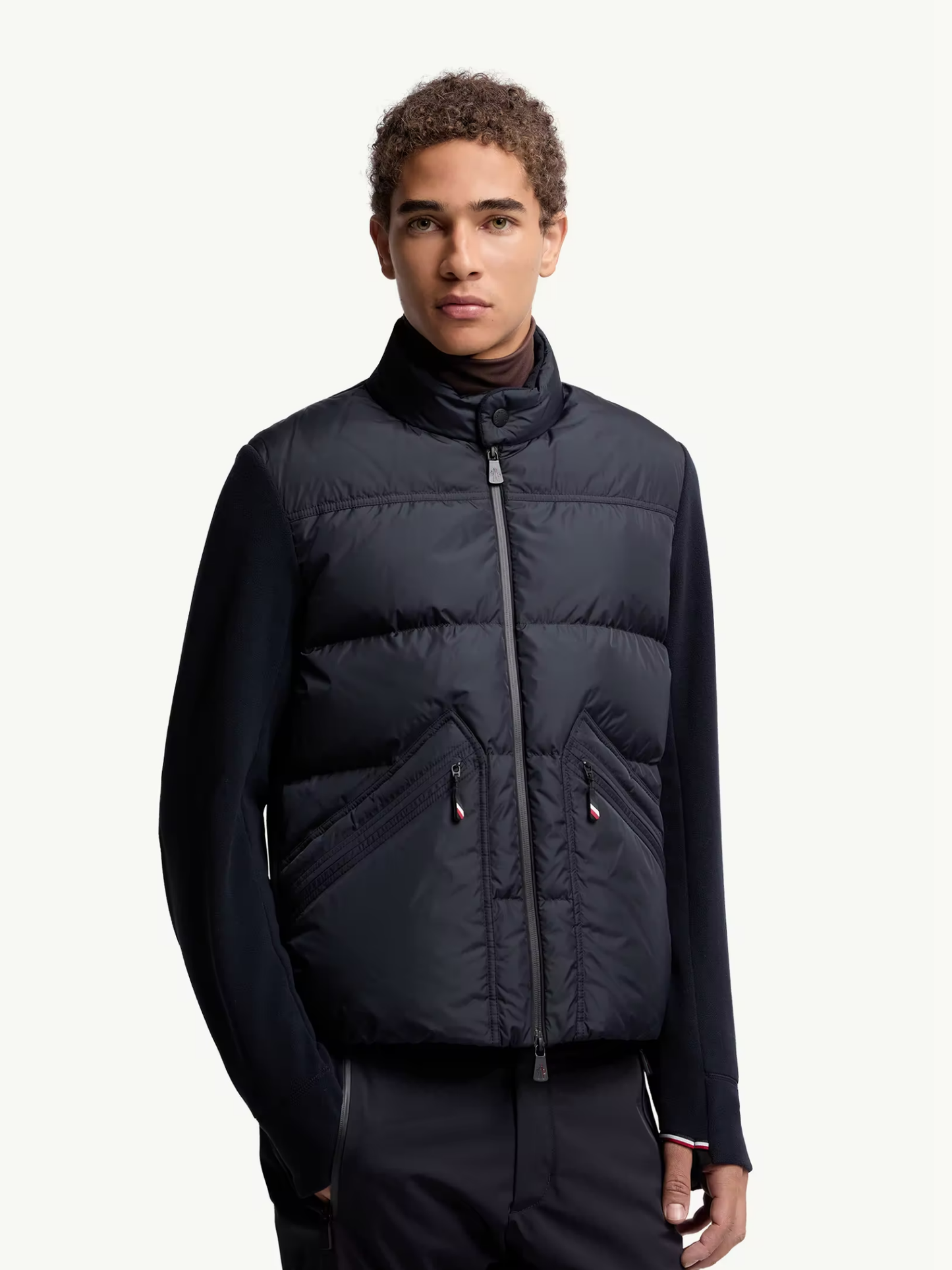 MONCLER GRENOBLE Padded Zip-Up Cardigan Navy Blue MONCLER GRENOBLE Padded Zip-Up Cardigan Navy Blue