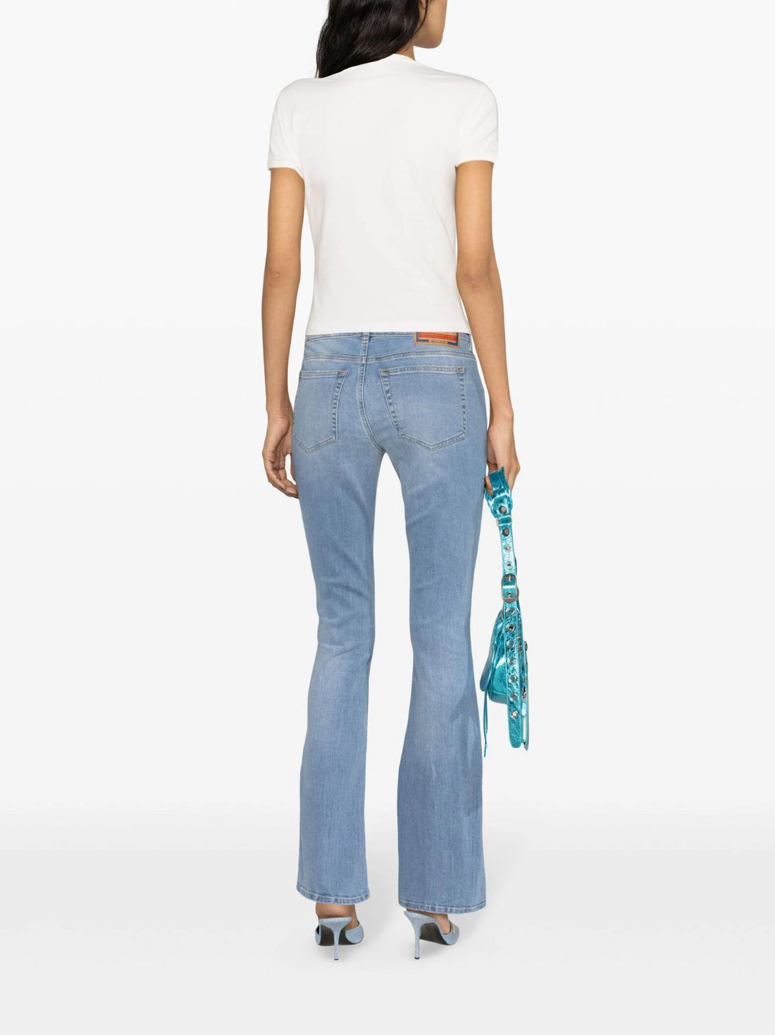 DIESEL WOMEN 1969 D-Ebbey Low-rise Slim-fit Bootcut Jeans Light Blue - MAISONDEFASHION.COM