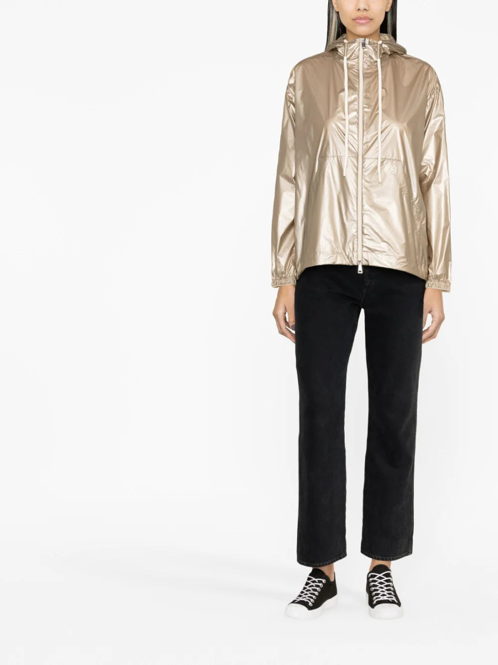 MONCLER WOMEN Tazenat Hooded Jacket Gold - MAISONDEFASHION.COM