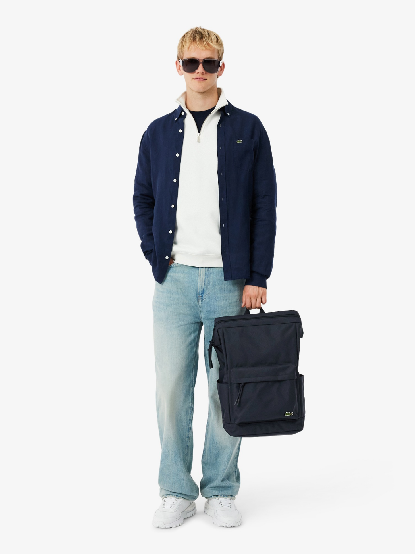 Neocroc Rectangular LACOSTE Neocroc Rectangular Backpack Dark Blue – MAISONDEFASHION.COM