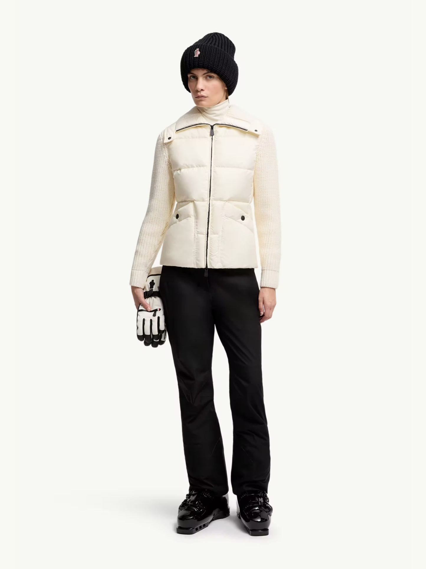 MONCLER GRENOBLE WOMEN Padded Wool Zip-Up Cardigan White - MAISONDEFASHION.COM