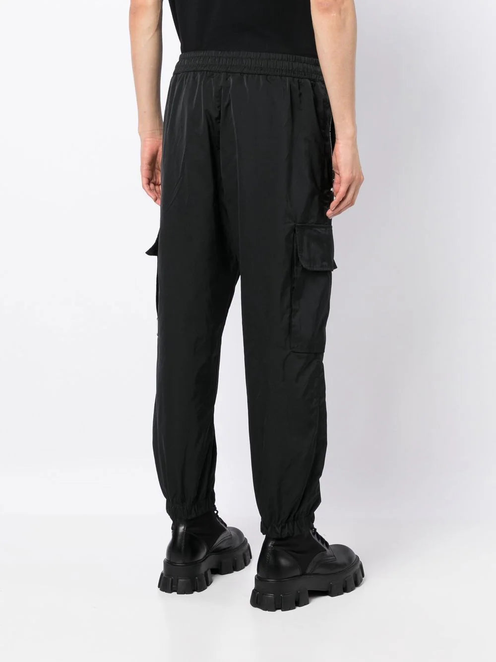 BALMAIN MEN Straight Tailored Taffeta Cargo Pants Black - MAISONDEFASHION.COM