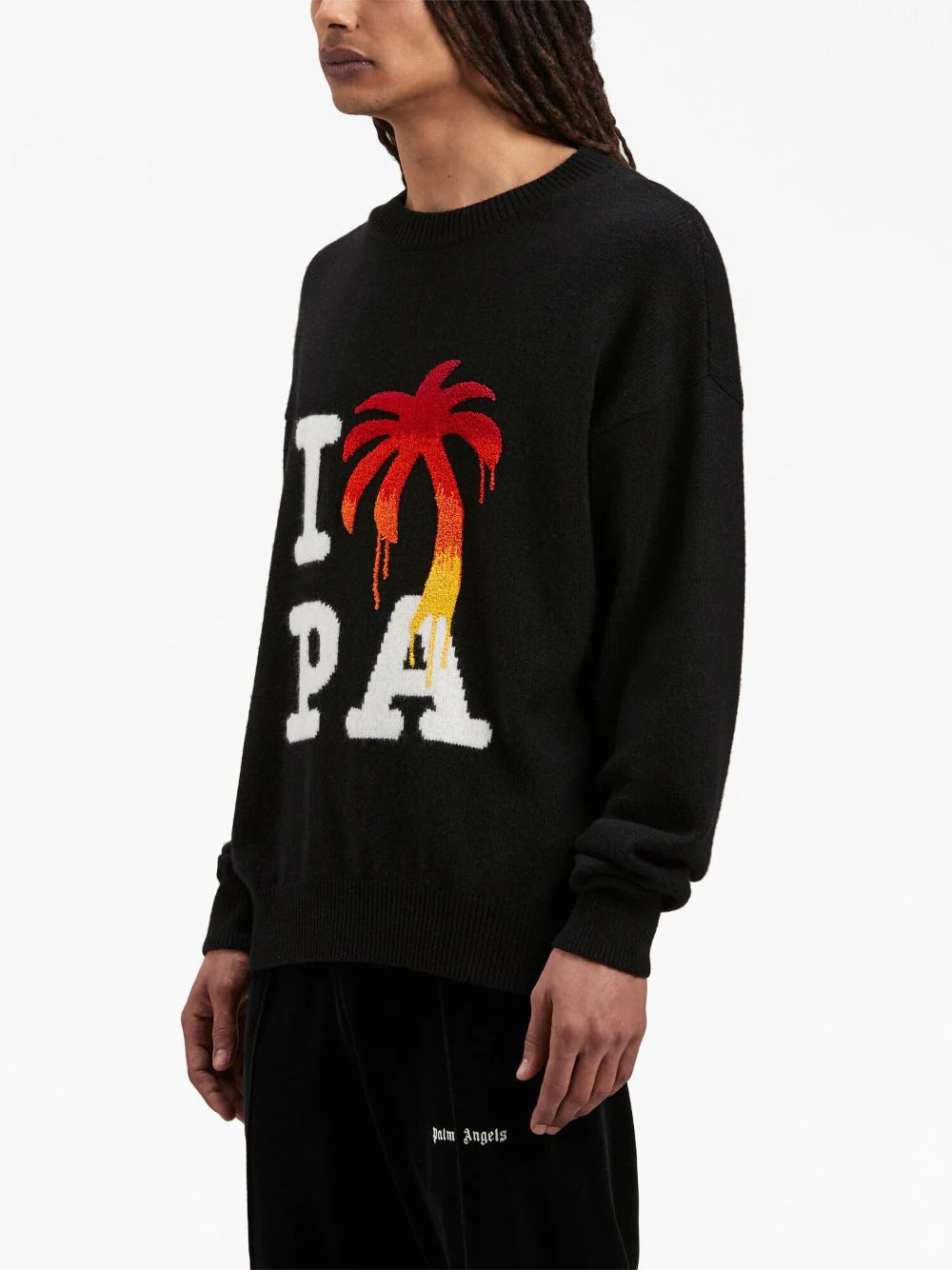 スウェット・トレーナー PALM ANGELS I Love Pa Knit Sweatshirt Black/Red PALM ANGELS I Love Pa Knit Sweatshirt Black/Red