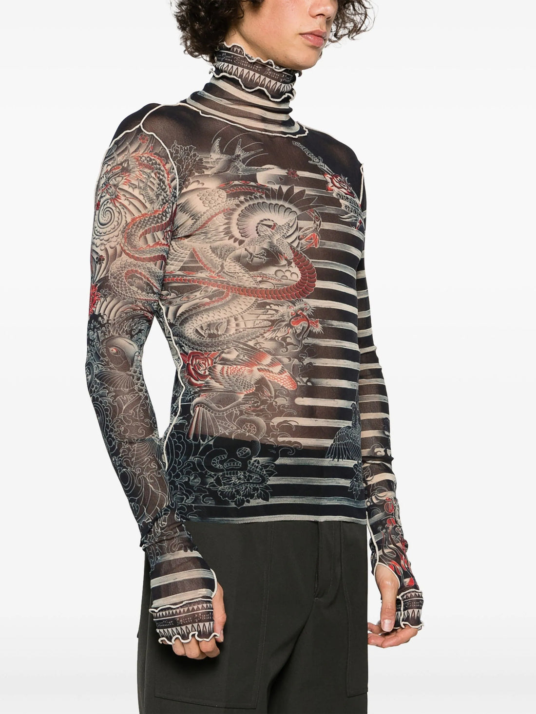JEAN PAUL GAULTIER UNISEX Graphic Printed Long Sleeves Top Navy/Blue/White - MAISONDEFASHION.COM