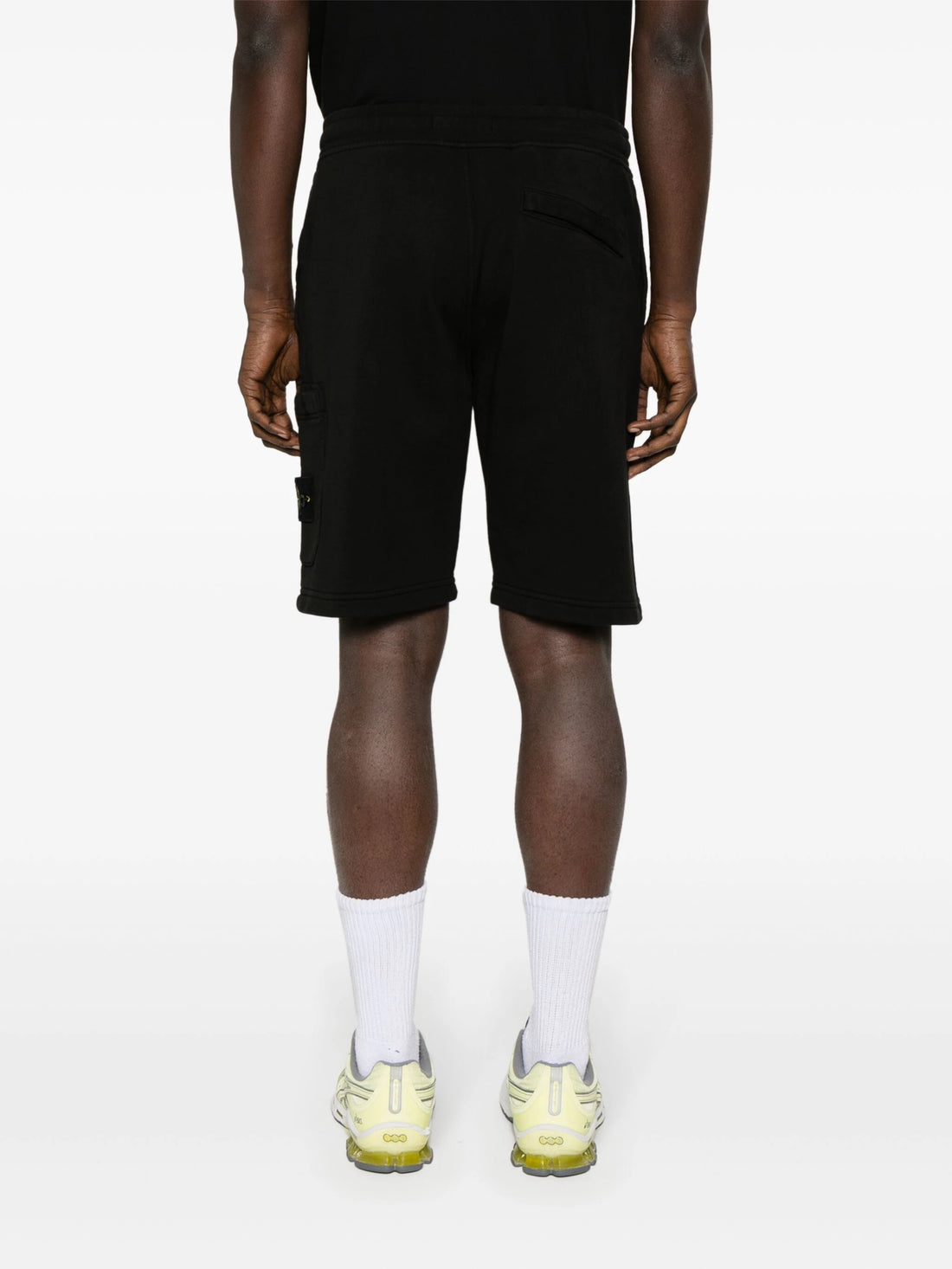 STONE ISLAND MEN Compass Badge Cotton Track Shorts Black - MAISONDEFASHION.COM