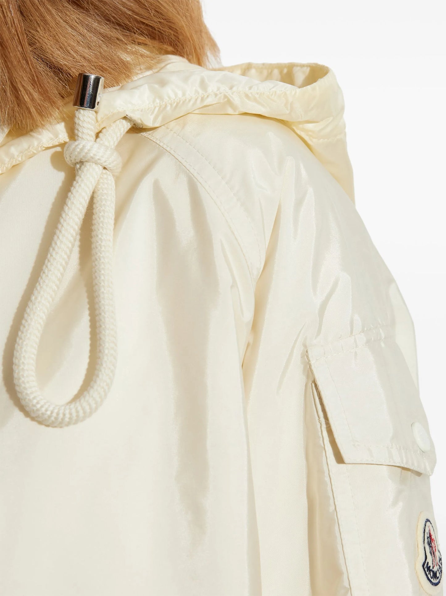 ダウンジャケット・コート MONCLER WOMEN Logo Patch Hooded Shirt Jacket White MONCLER WOMEN Logo Patch Hooded Shirt Jacket White