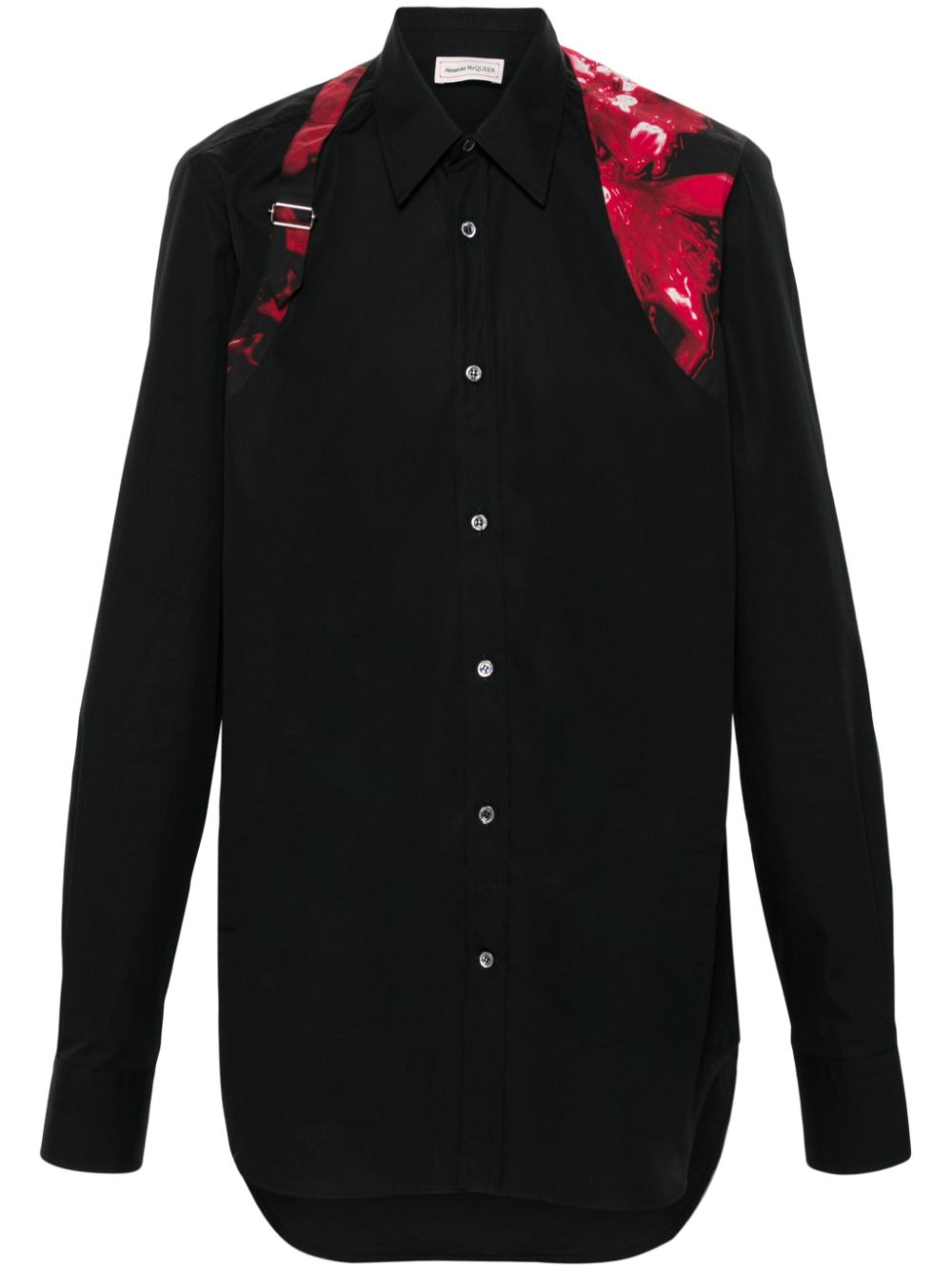 ALEXANDER MCQUEEN Logo Floral Strap Harness Shirt Black/Red