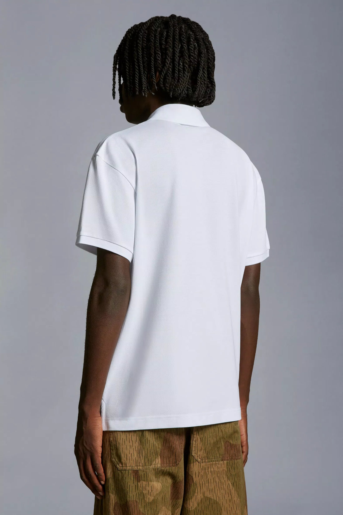 MONCLER GENIUS X 8 MONCLER PALM ANGELS MEN Logo Patch Polo Shirt White - MAISONDEFASHION.COM