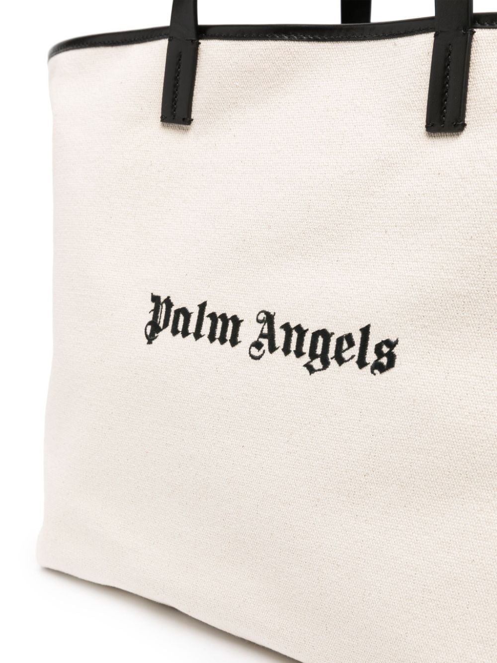 PALM ANGELS WOMEN Classic Logo Tote Bag Off White/Black - MAISONDEFASHION.COM
