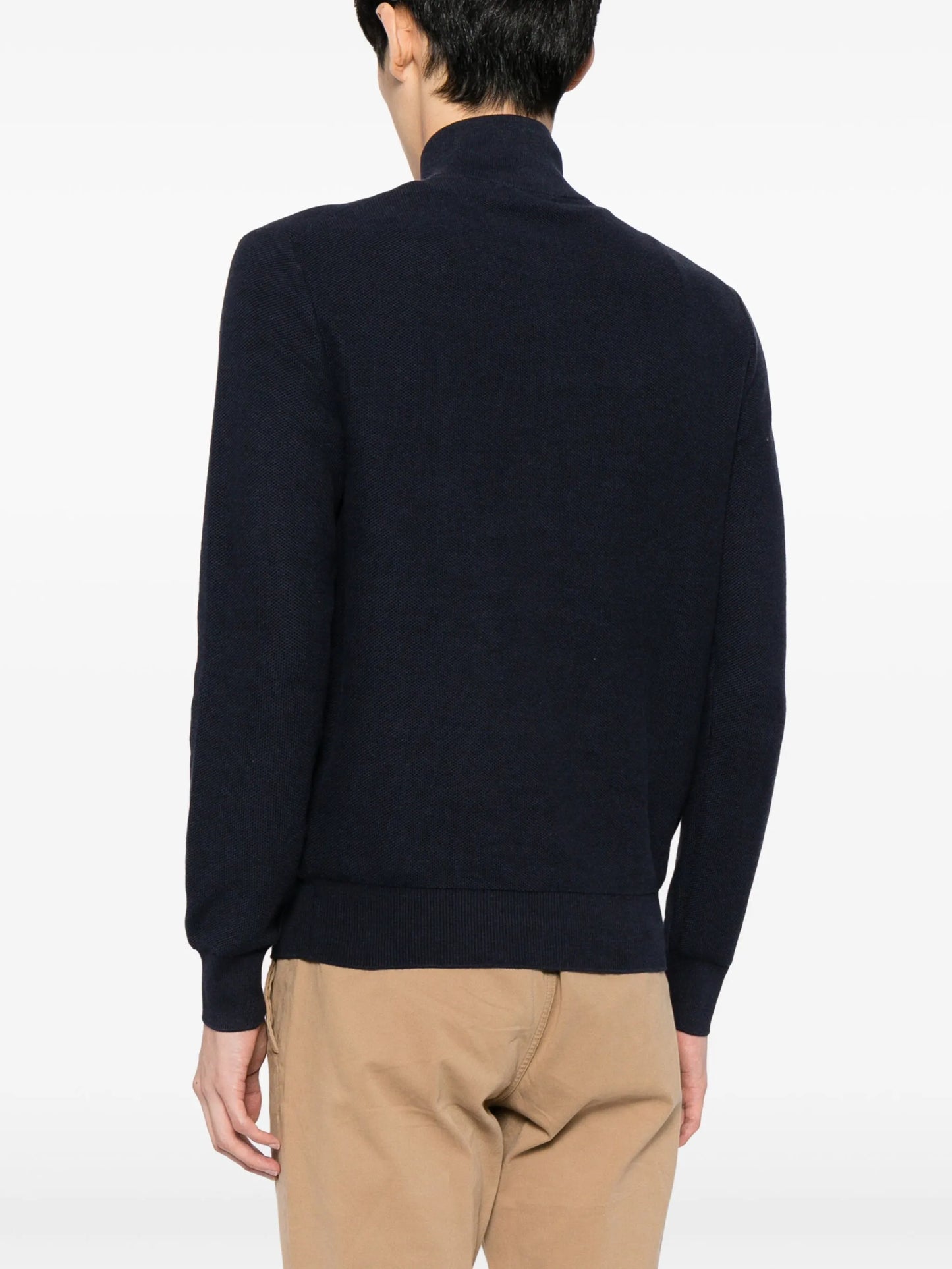 スウェット・トレーナー RALPH LAUREN Logo Embroidered Cotton Half Zip Sweatshirt Nav RALPH LAUREN Logo Embroidered Cotton Half Zip Sweatshirt