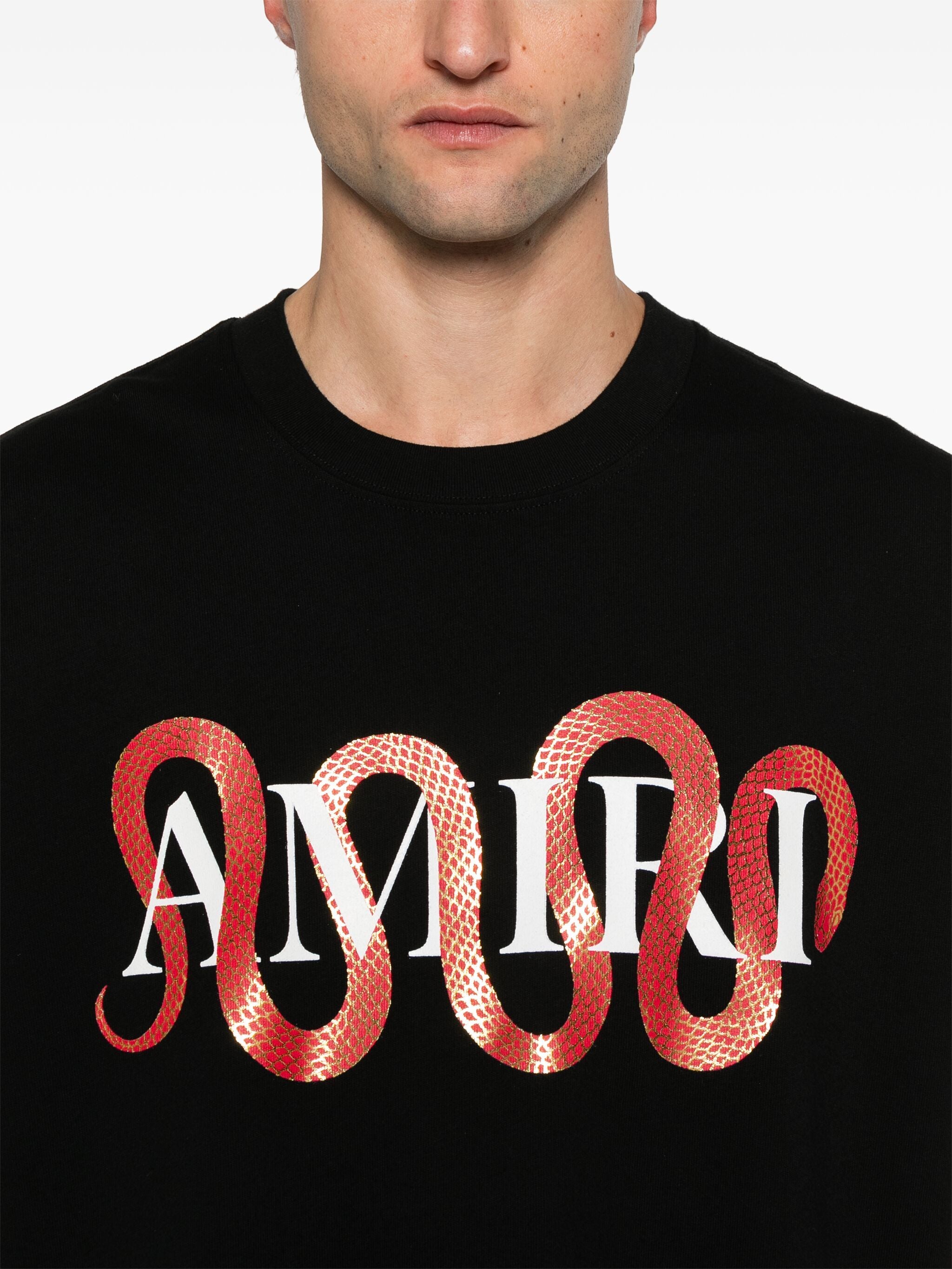 AMIRI C/O Cotton Snake Print T-Shirt Black – MAISONDEFASHION.COM