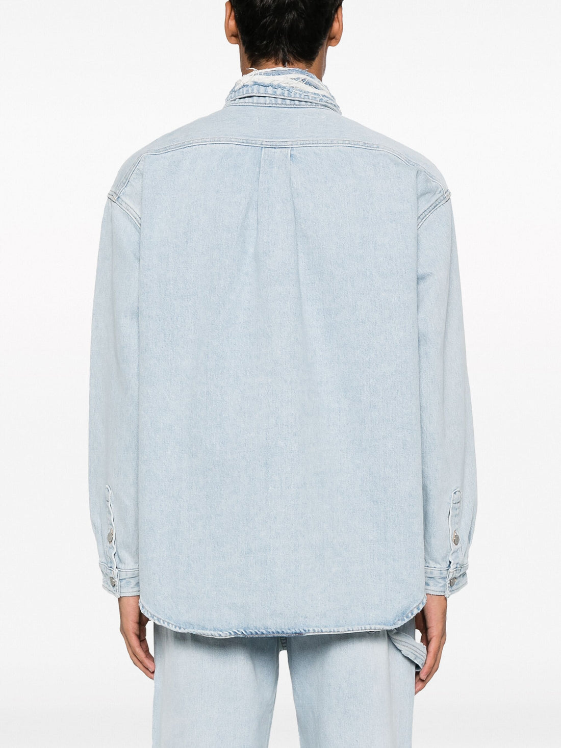 ERL X LEVI'S UNISEX Long Sleeve Woven Over Shirt Blue - MAISONDEFASHION.COM