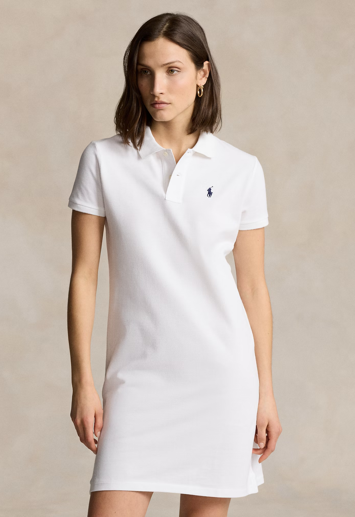 RALPH LAUREN WOMENS Cotton Mesh Polo Dress White – MAISONDEFASHION.COM