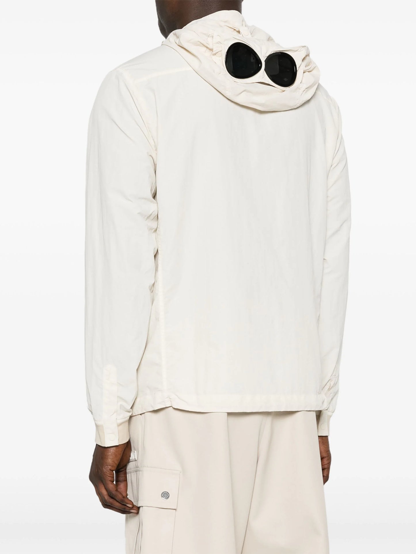 flatt nylon goggle overshirt C.P. COMPANY Flatt Nylon Goggle Overshirt Button Up Jacket Beige – MAISONDEFASHION.COM