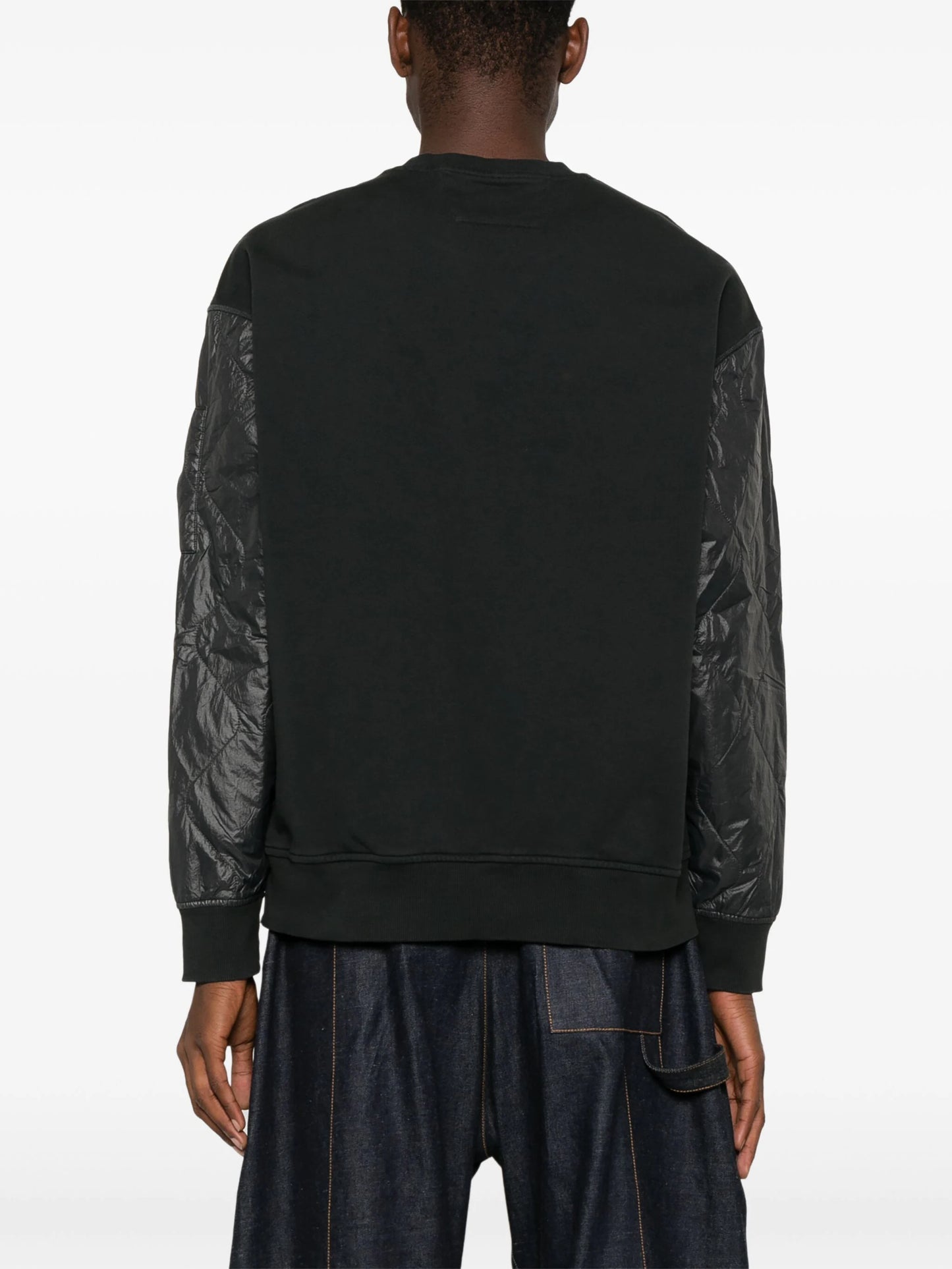 CP COMPANY| (Diagonal Raised Fleece Mixed Quilted Crew C.P. COMPANY Diagonal Raised Fleece Mixed Quilted Crew Neck