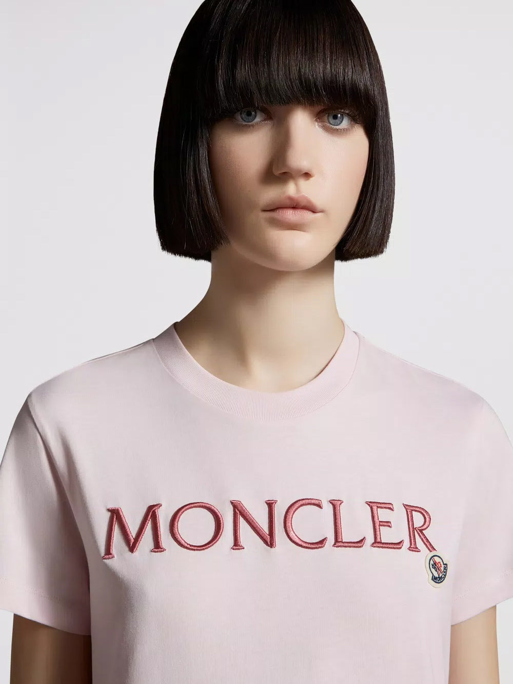 MONCLER WOMEN Double Logo Cotton T-Shirt Pink