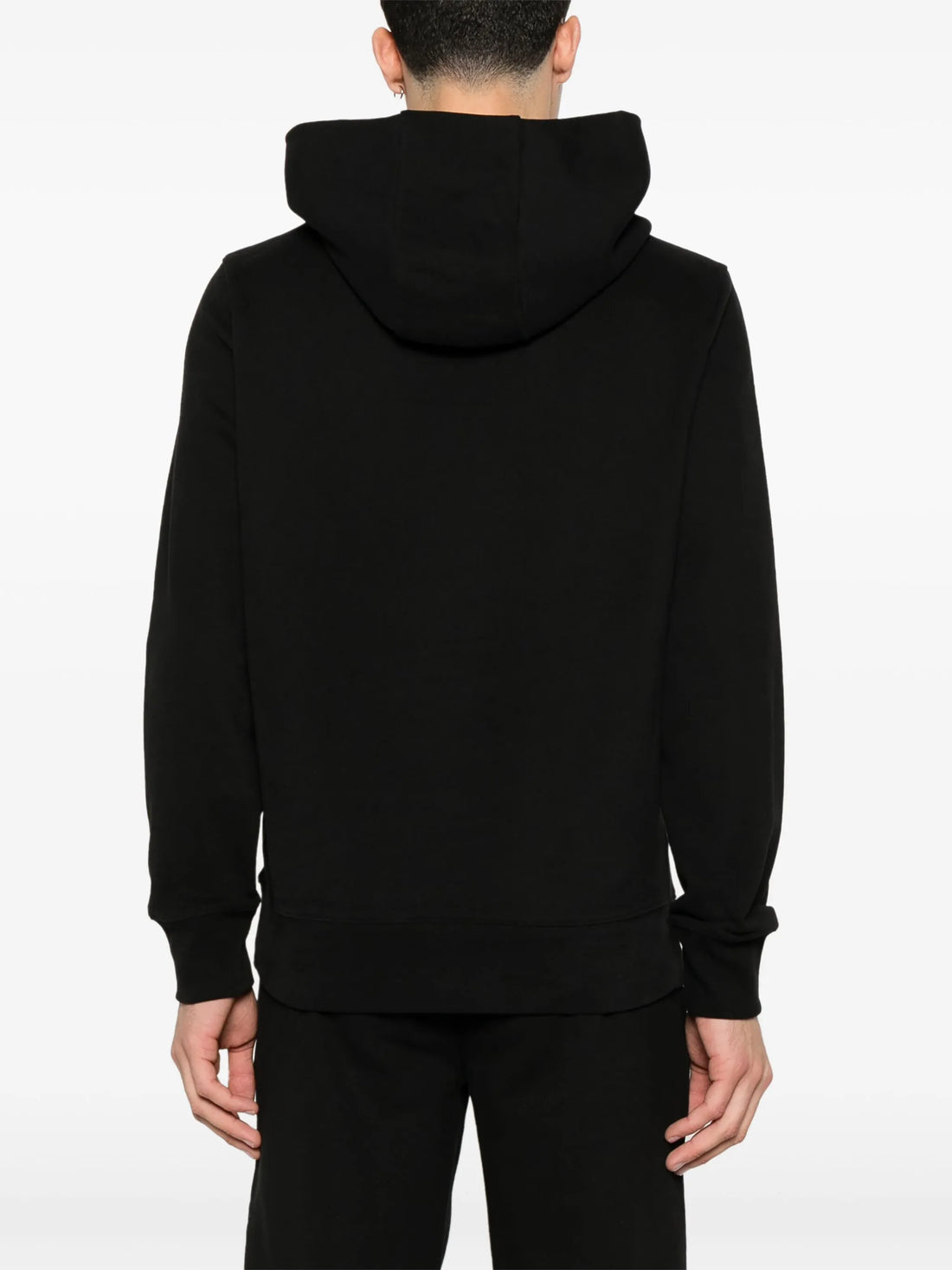 MONCLER Logo Patch Long Sleeved Hoodie Black - MAISONDEFASHION.COM