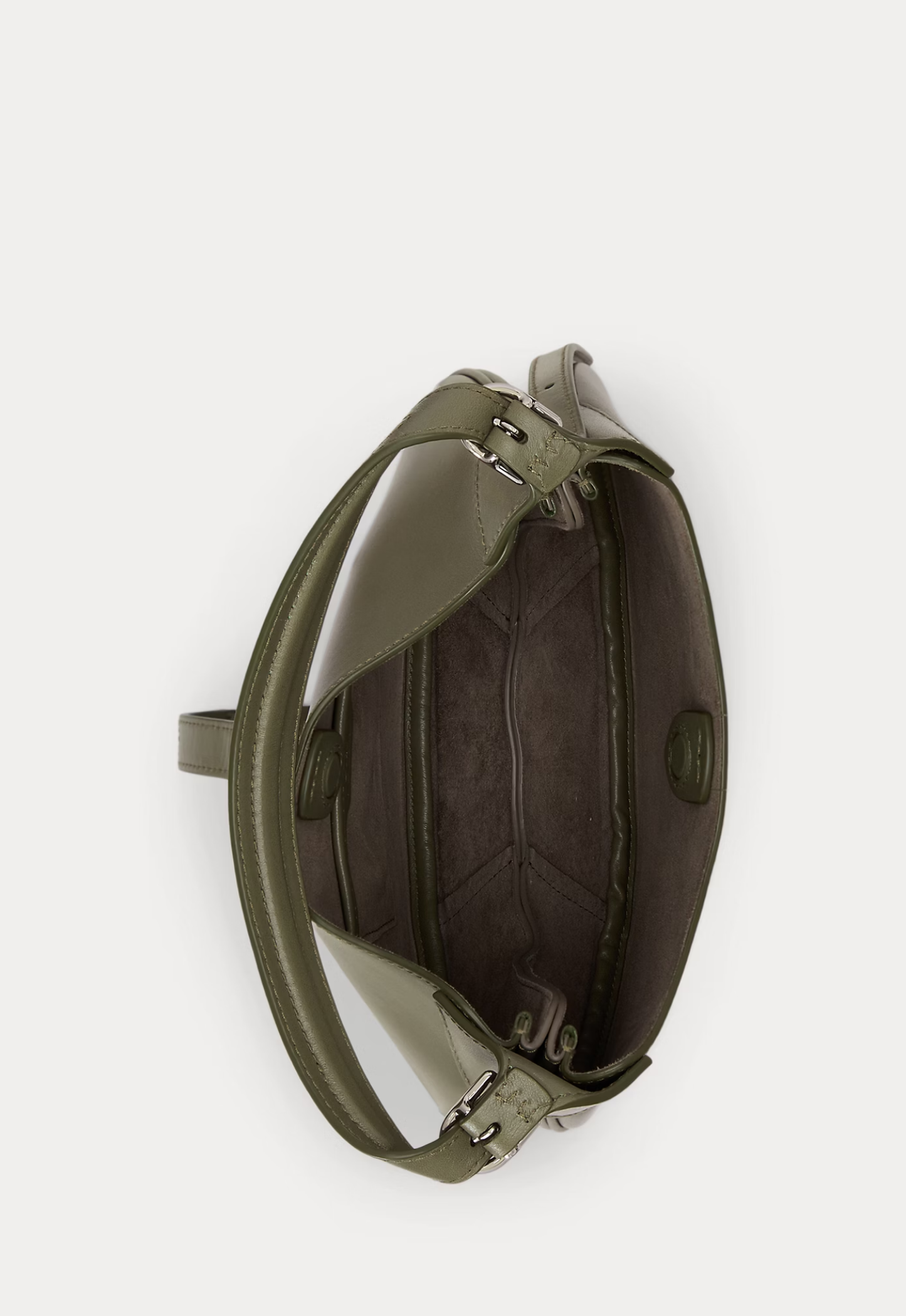 RALPH LAUREN WOMEN Polo ID Leather Small Shoulder Bag Basil