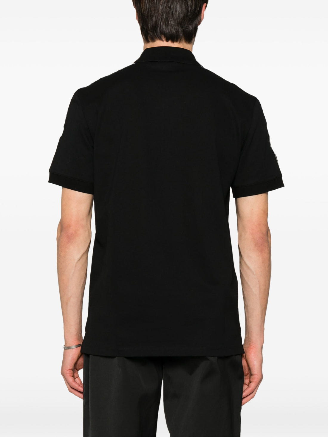 ALEXANDER MCQUEEN Logo Tape Cotton Polo Shirt Black