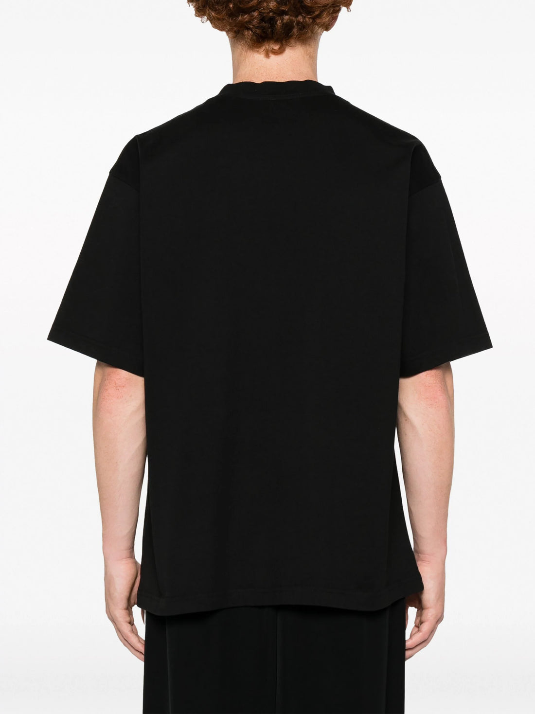 BALENCIAGA Large Fit Cotton Blend Reverse Logo T-Shirt Black/White - MAISONDEFASHION.COM