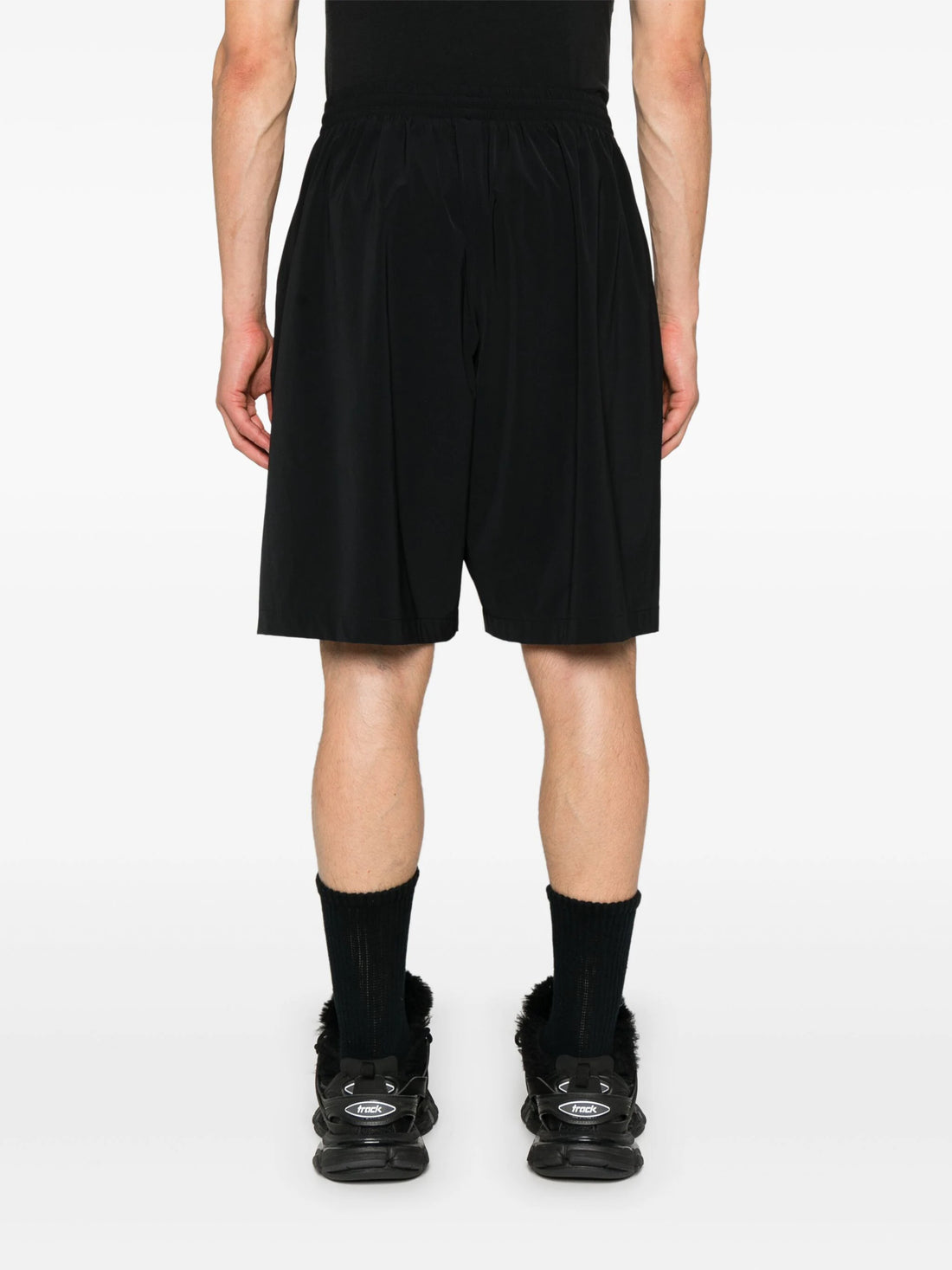 BALENCIAGA Logo-Print Track Shorts Black