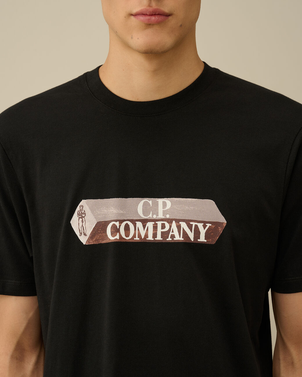 C.P. COMPANY 30/1 Jersey 3D Logo T-Shirt Black