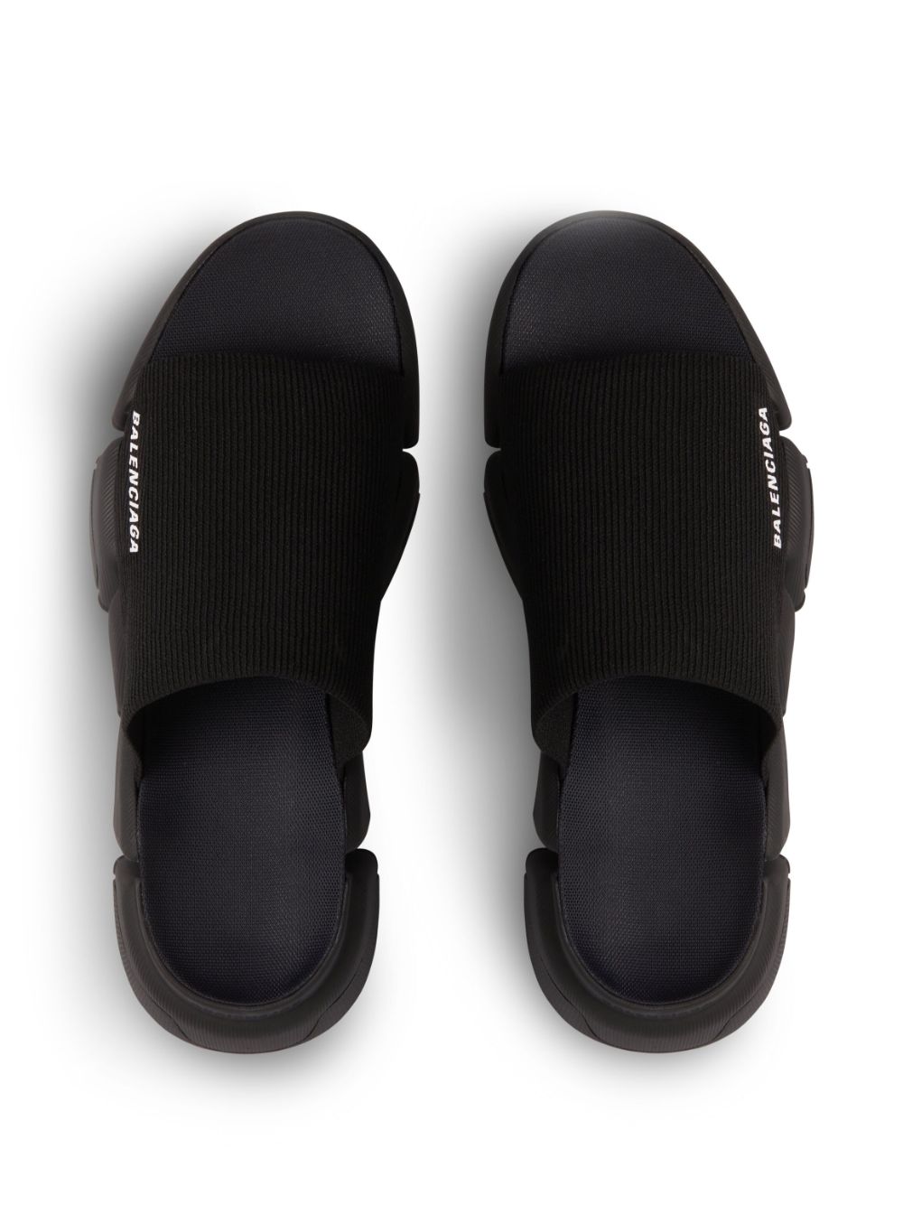 BALENCIAGA MEN Speed 2.0 Slide Knit Sandals Black - MAISONDEFASHION.COM