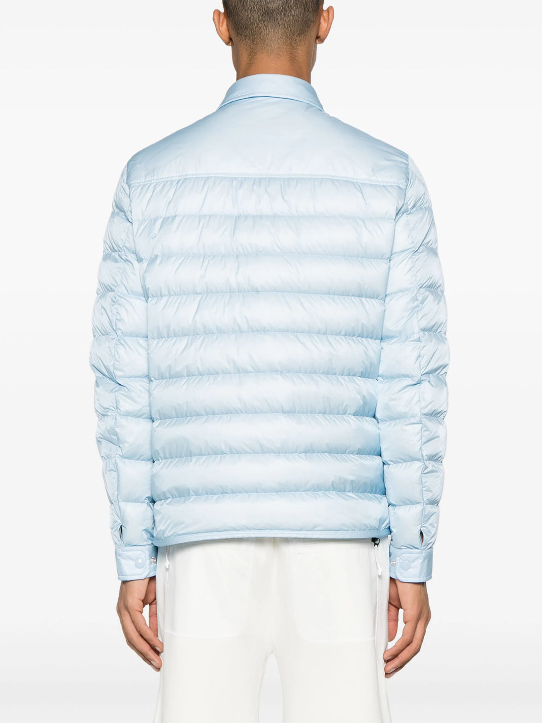 MONCLER Tenibres Logo Patch Padded Jacket Light Blue