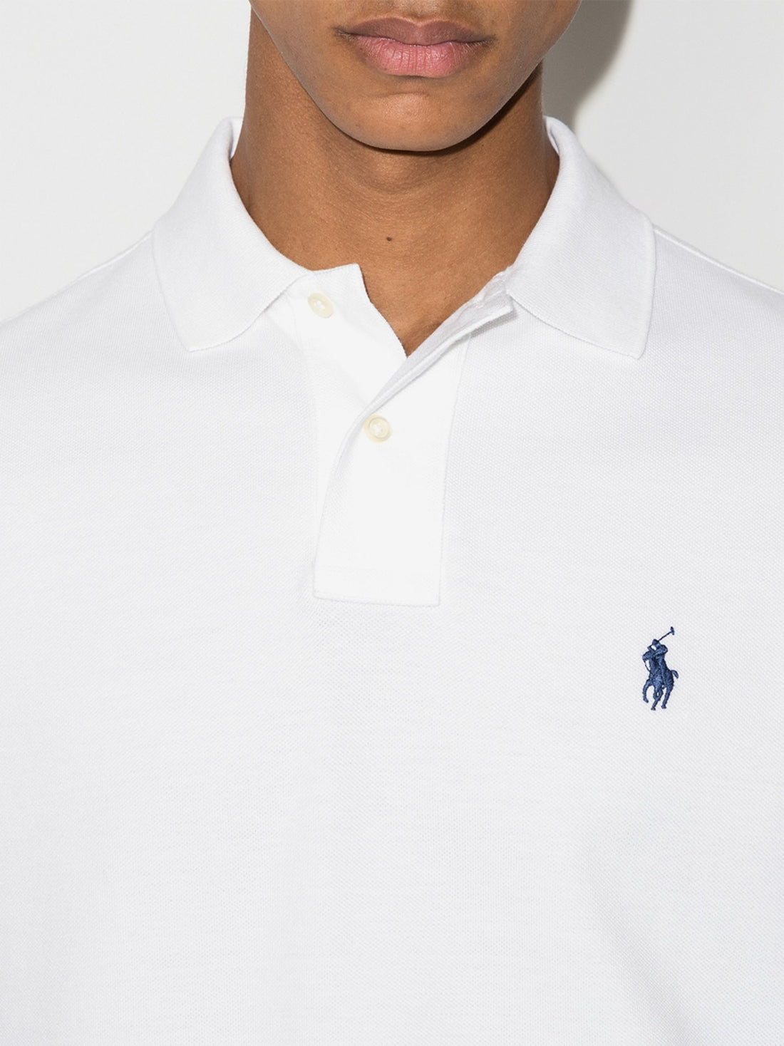 RALPH LAUREN The Iconic Mesh Logo Polo Shirt White - MAISONDEFASHION.COM