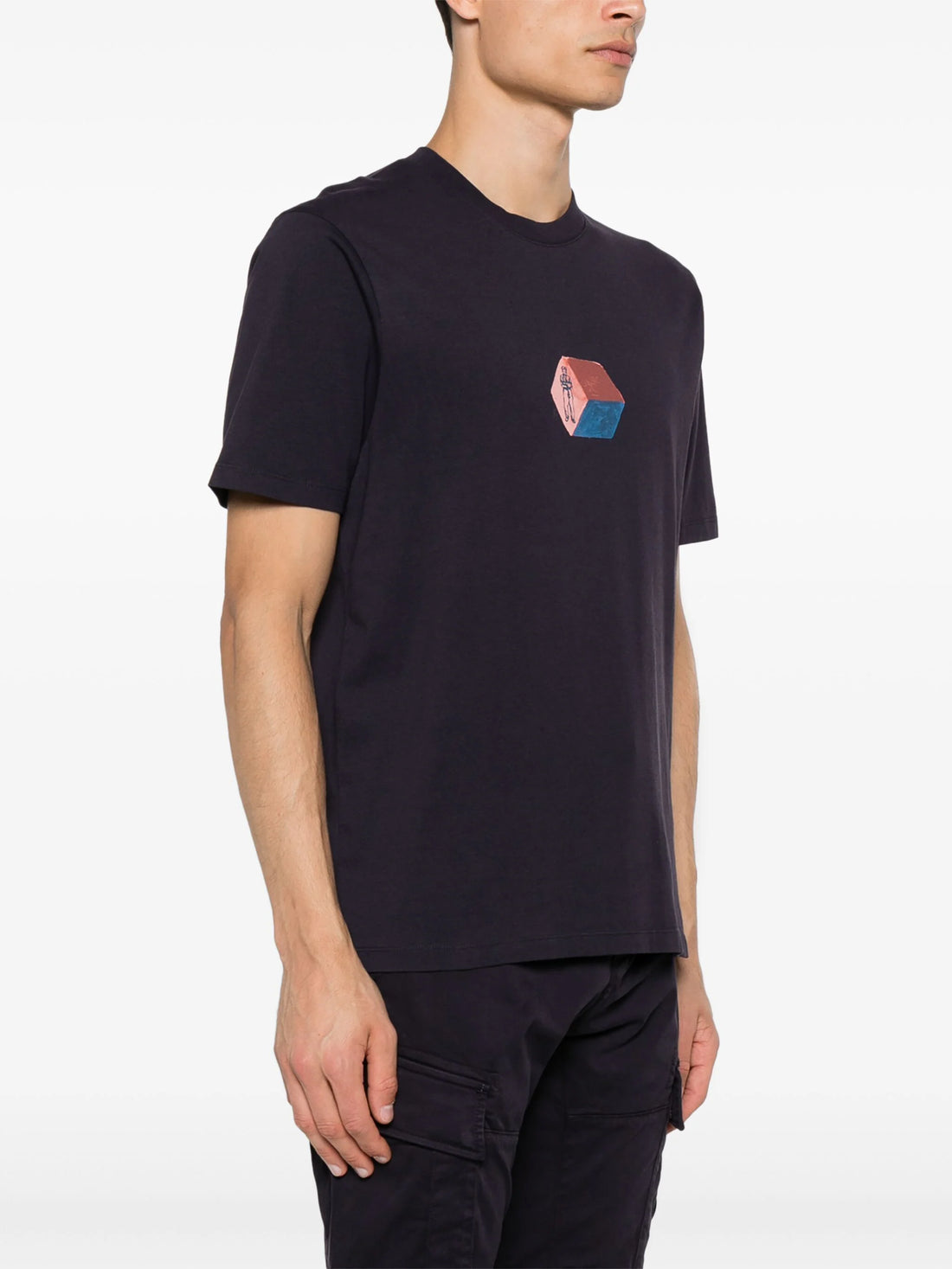 C.P. COMPANY Logo Graphic Print Cotton Jersey T-Shirt Navy