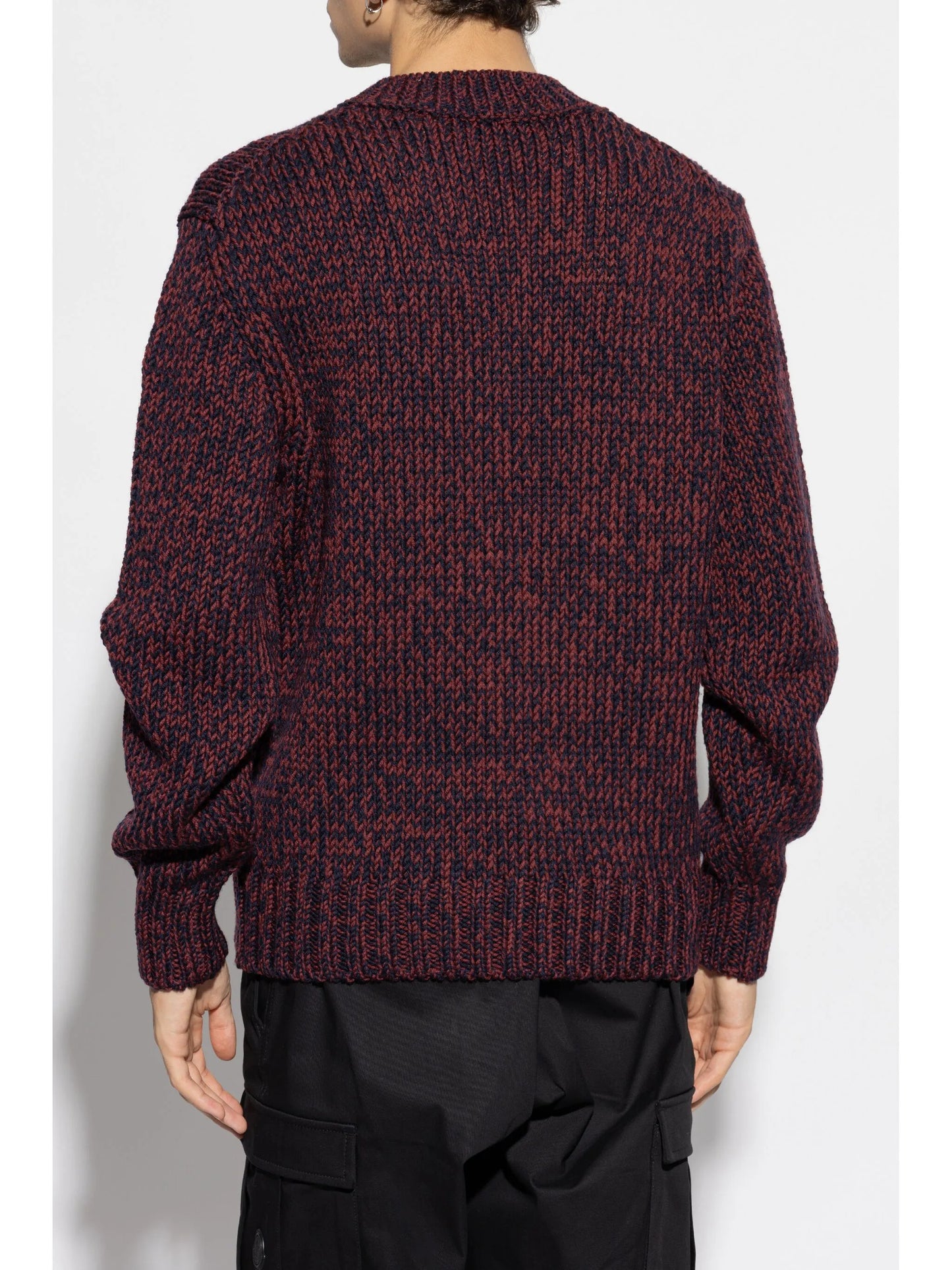 スウェット・トレーナー MONCLER Logo Patch Mouline Knitted Sweatshirt Blue/Red MONCLER Logo Patch Mouliné Knitted Sweatshirt Blue/Red
