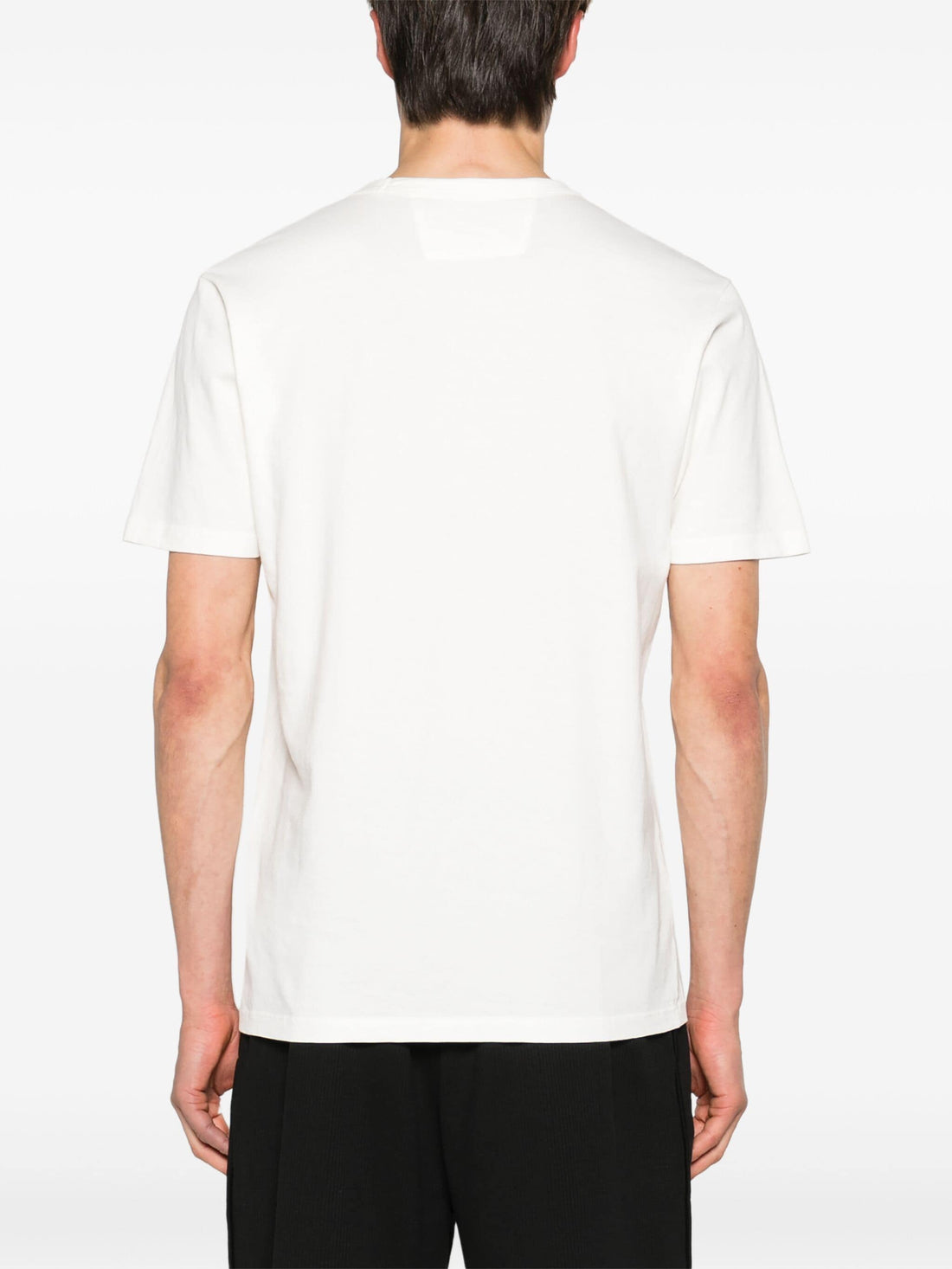 C.P. COMPANY Logo Graphic Print Pocket Cotton T-Shirt White - MAISONDEFASHION.COM