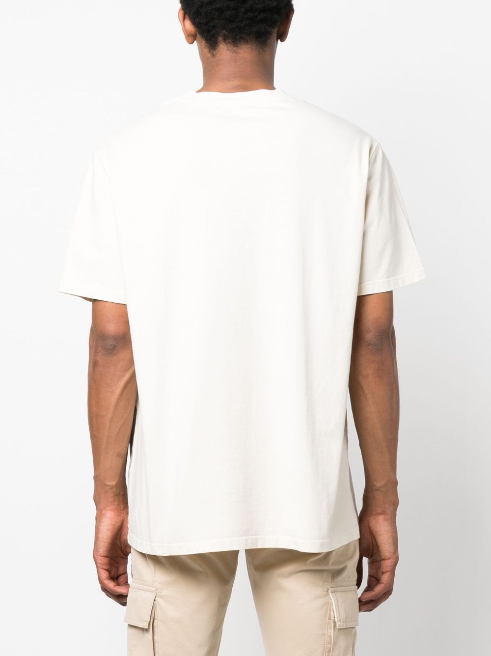 BALMAIN MEN Loose Fit Statue Print SS T-Shirt White/Multi Brown - MAISONDEFASHION.COM