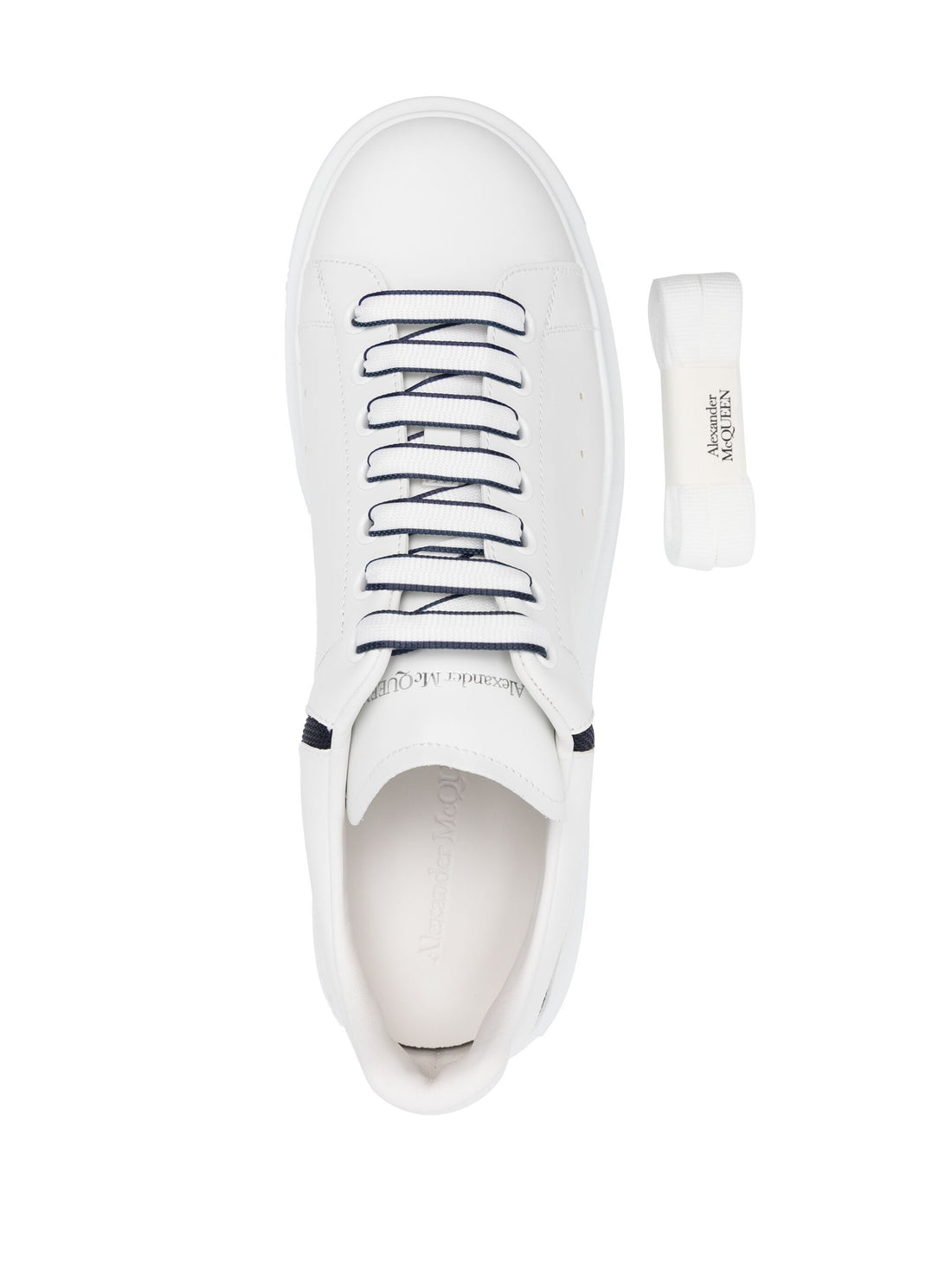 ALEXANDER MCQUEEN Oversized Sole Contrast Trim Sneakers White/Navy