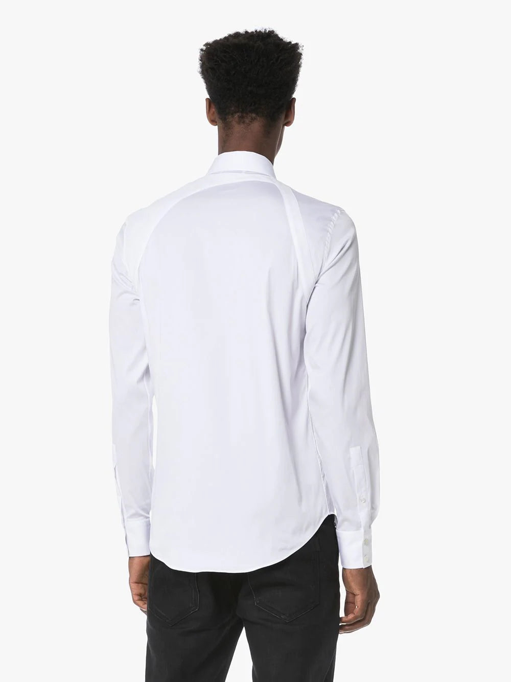 Alexander McQueen Harness Shirt White/White - MAISONDEFASHION.COM