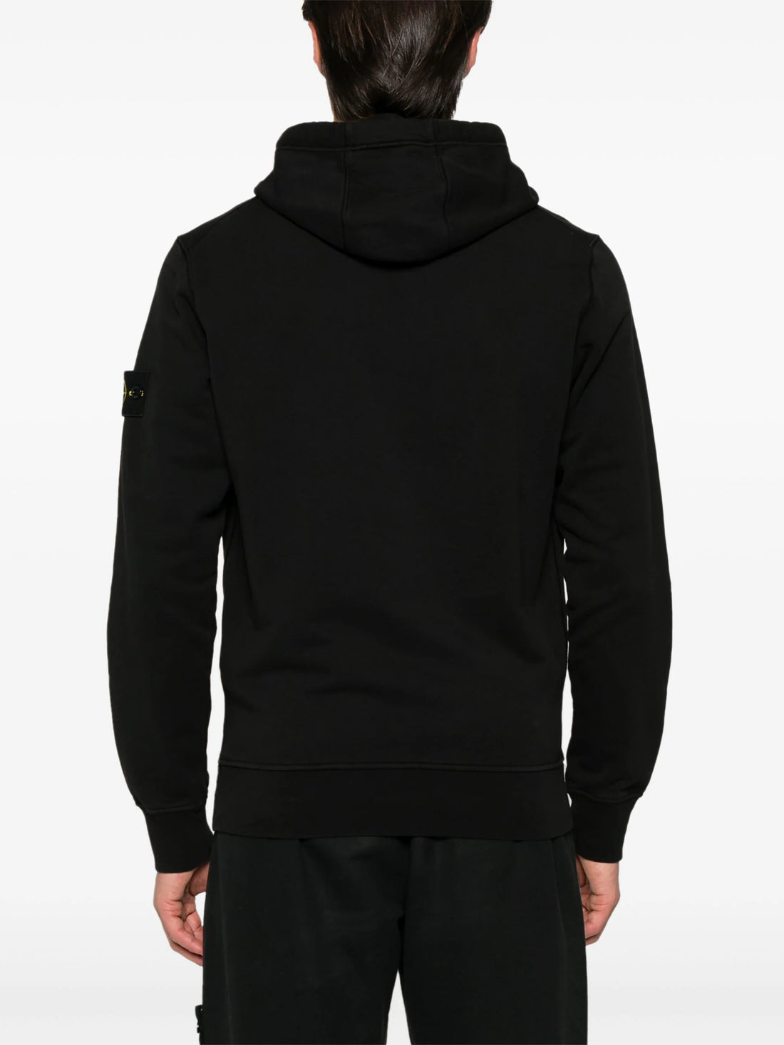 STONE ISLAND Compass Badge Cotton Jersey Hoodie Black