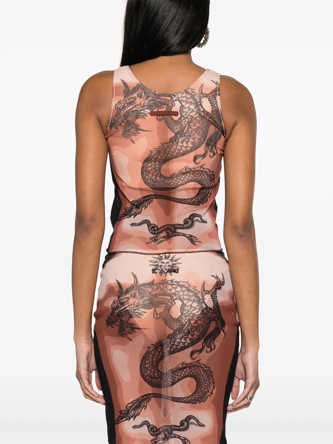 JEAN PAUL GAULTIER WOMEN Graphic Printed Tank Top Nude/Brown/Black - MAISONDEFASHION.COM