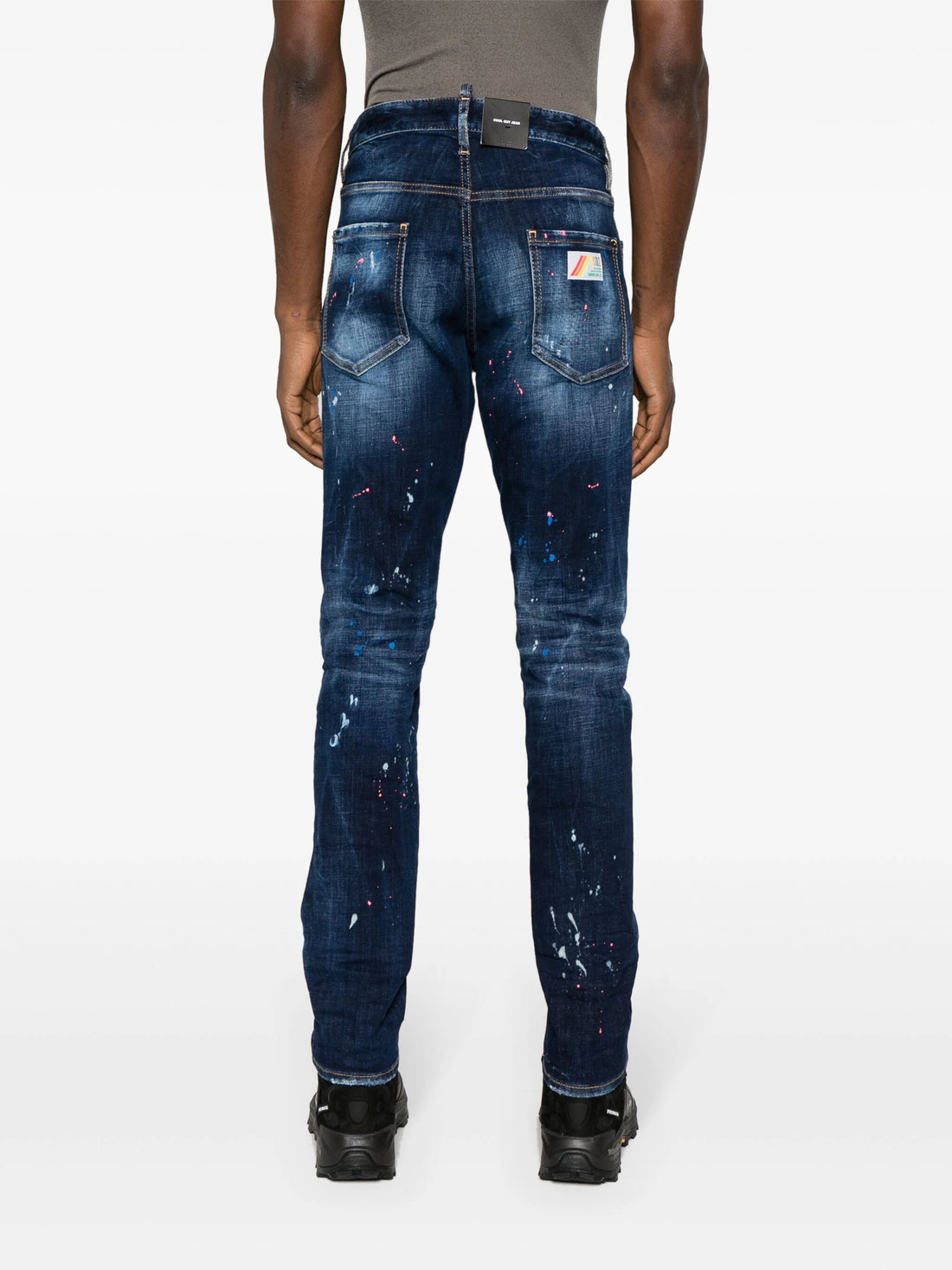 DSQUARED2 Dark Neon Splash Wash Cool Guy Jeans Blue - MAISONDEFASHION.COM