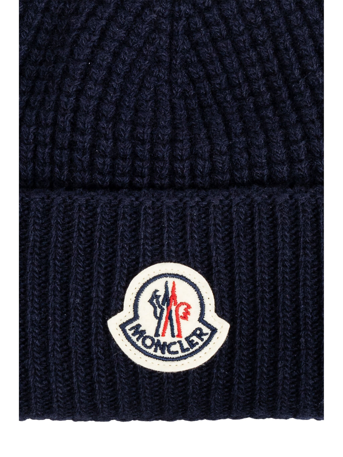 MONCLER Logo-appliqué Beanie Navy Blue