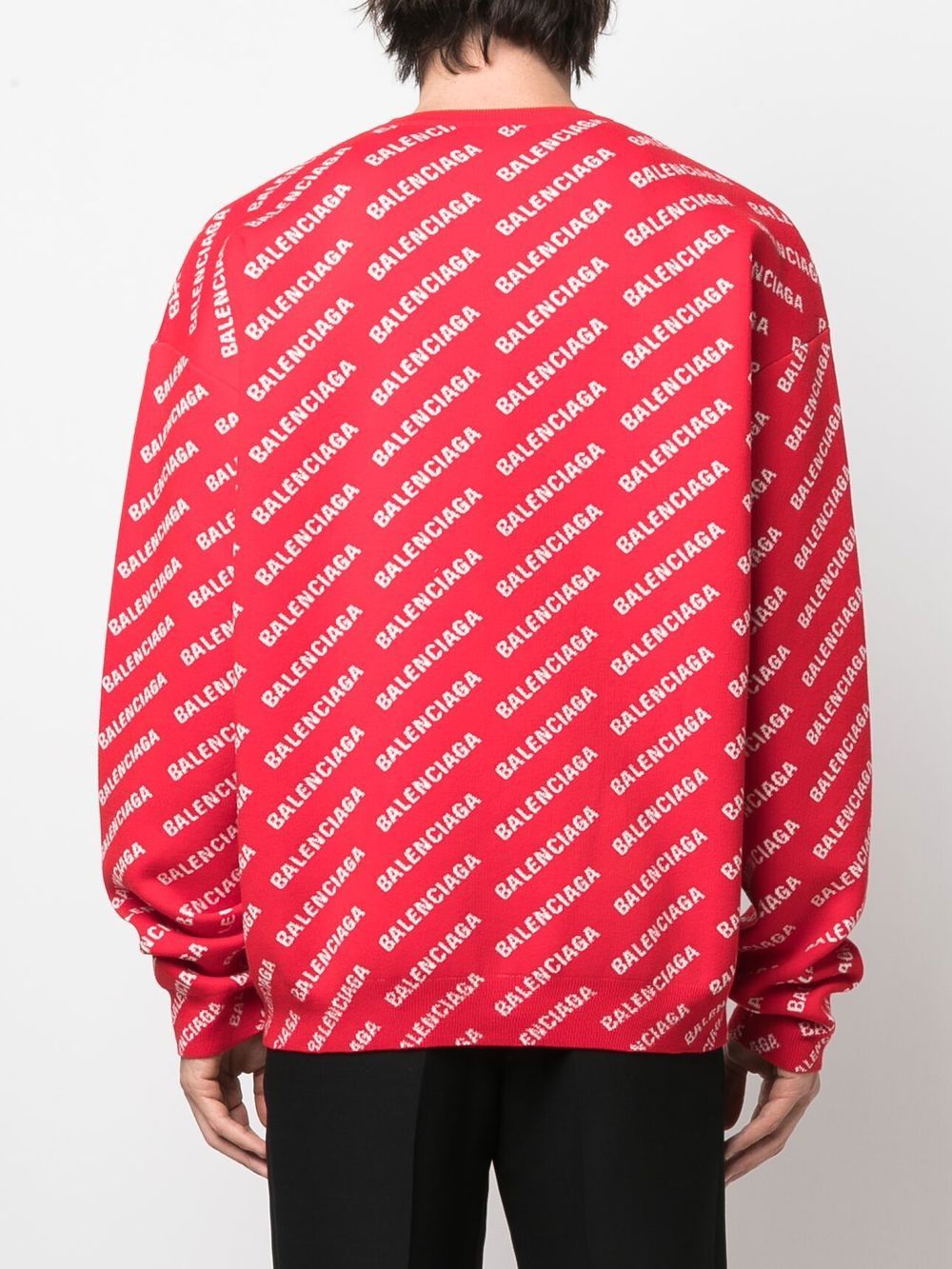 BALENCIAGA Logo Print Sweatshirt Candy Red - MAISONDEFASHION.COM