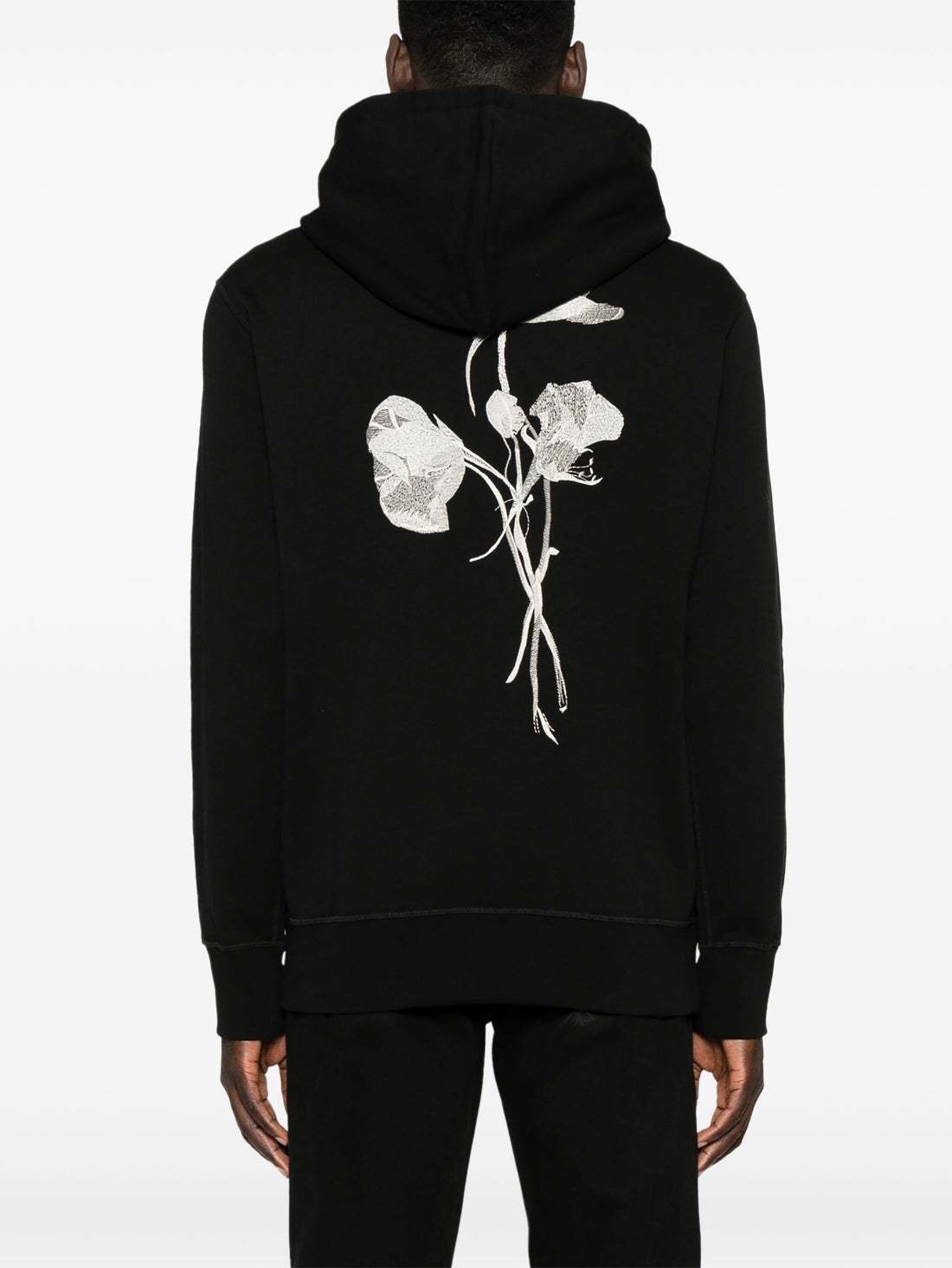 ALEXANDER MCQUEEN Logo Embroidered Hoodie Black