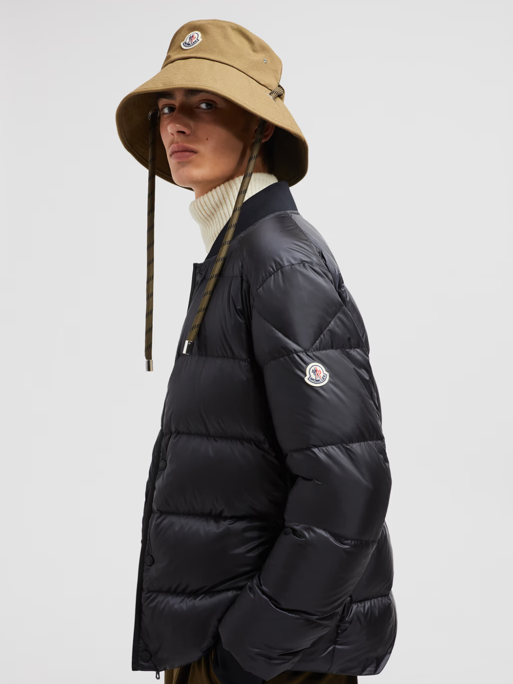 MONCLER Bazena Short Down Bomber Jacket Black